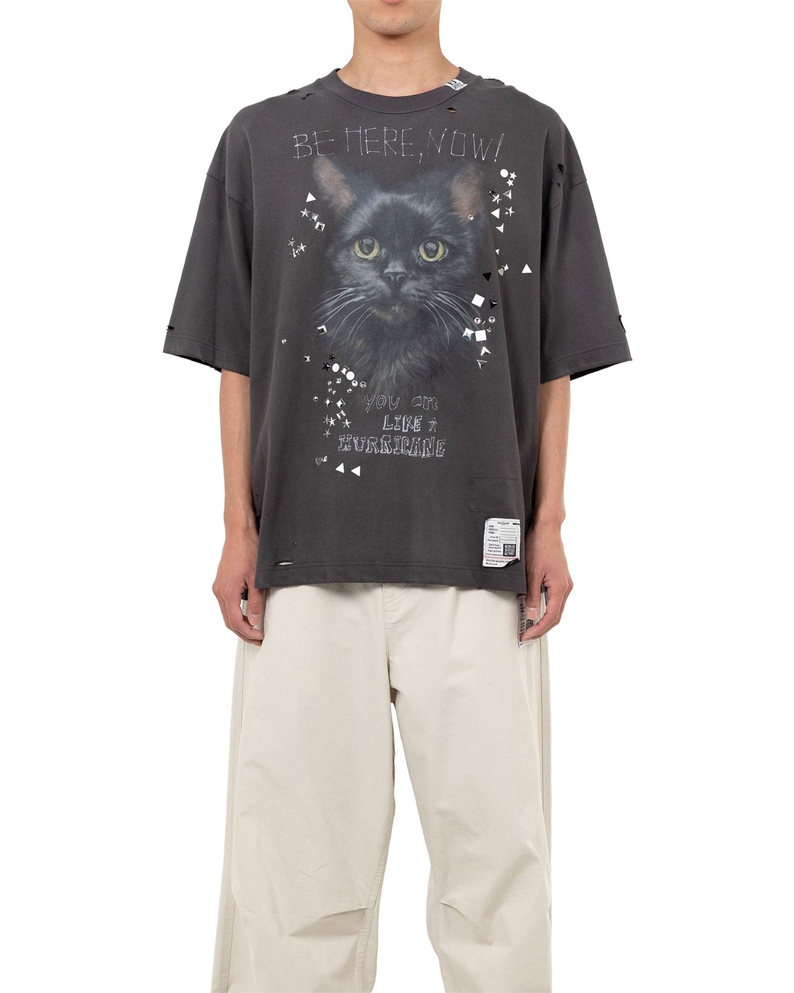 MIHARA YASUHIRO・ミハラヤスヒロ - Tシャツ・カットソー EMBELLISH DISTRESS TEE / BLACK