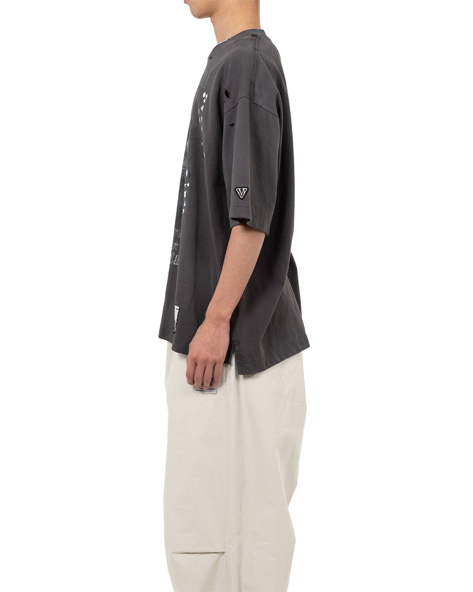MIHARA YASUHIRO・ミハラヤスヒロ - Tシャツ・カットソー EMBELLISH DISTRESS TEE / BLACK