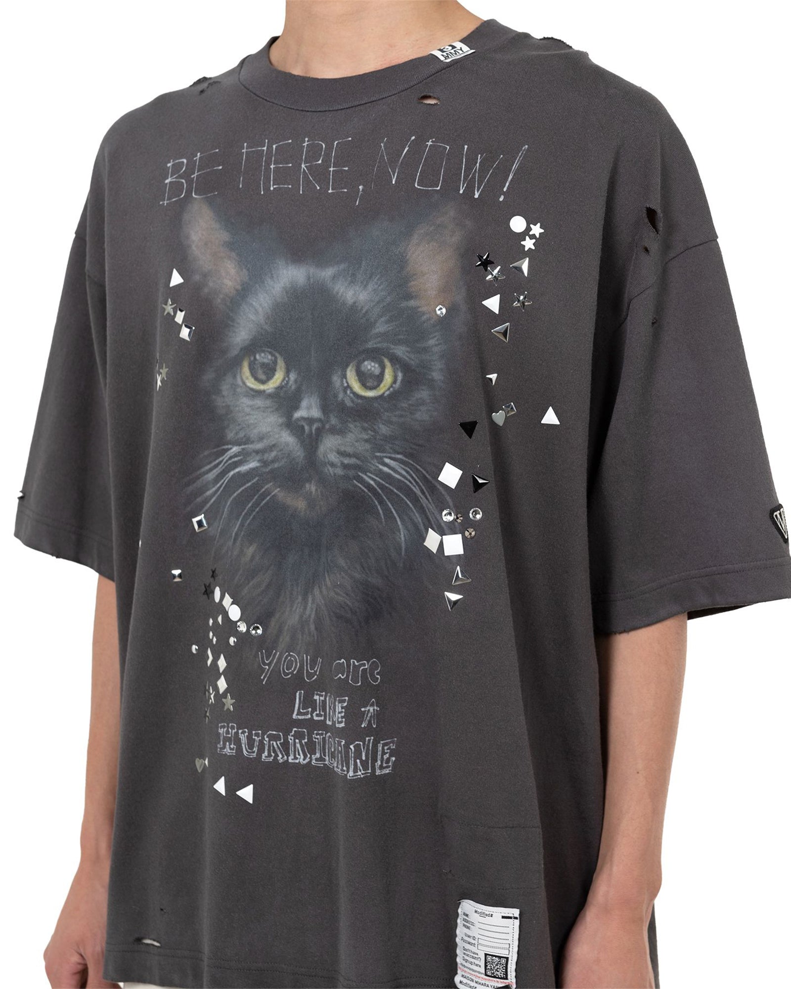 MIHARA YASUHIRO・ミハラヤスヒロ - Tシャツ・カットソー EMBELLISH DISTRESS TEE / BLACK