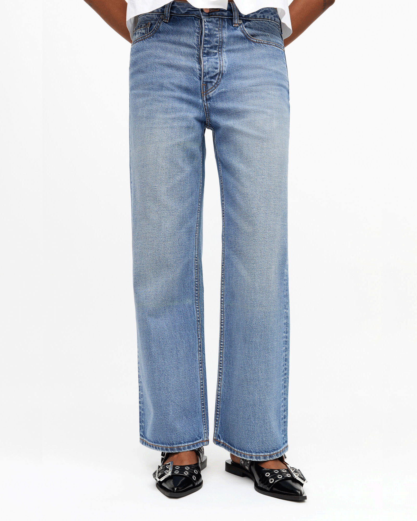 GANNI・ガニー - デニムパンツ RIGID DENIM IZEY / MID BLUE VINTAGE