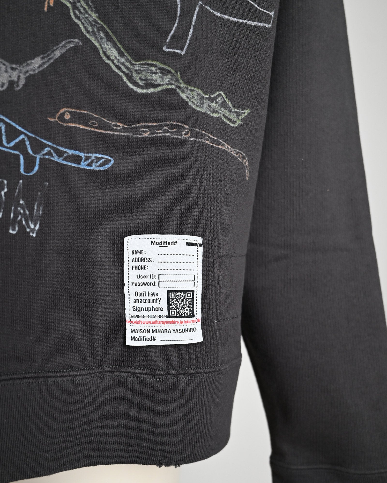 MIHARA YASUHIRO・ミハラヤスヒロ - スウェット KIDS DOODLE PULLOVER / BLACK