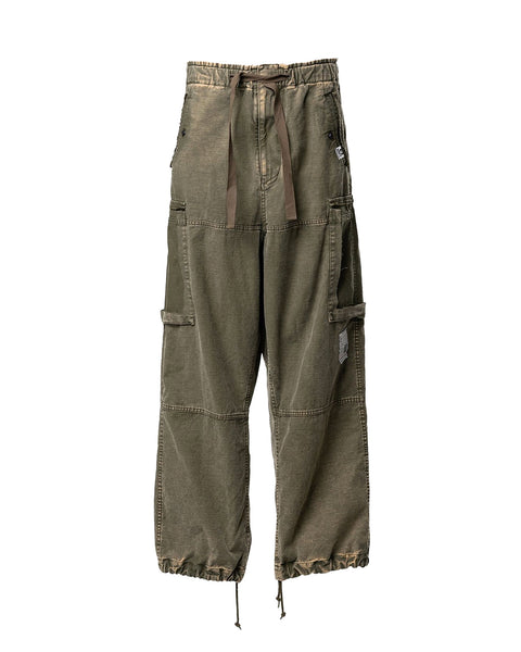 MIHARAYASUHIRO Archive 再構築 ワイド カーゴ パンツ MIHARA YASUHIRO(ミハラヤスヒロ) 26SS CARGO TROUSERS / DK.GREEN
