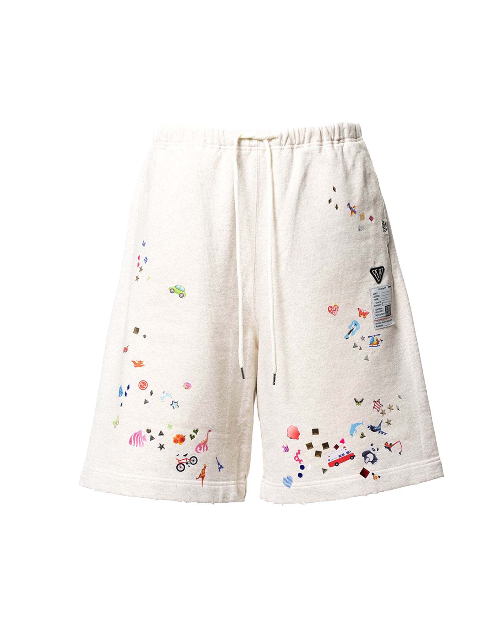 KIDS STICKER SHORTS / WHITE