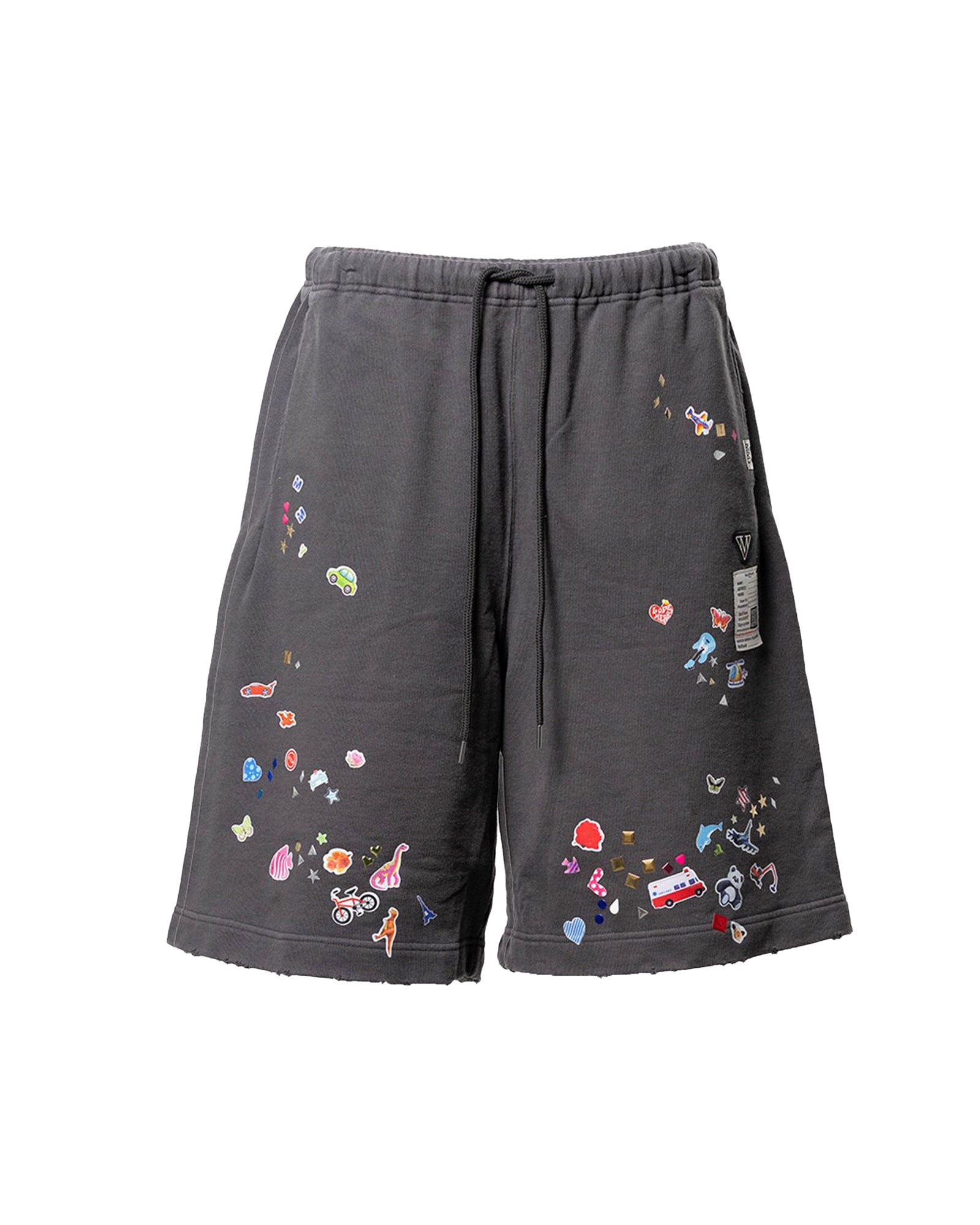 MIHARA YASUHIRO・ミハラヤスヒロ - ハーフ・ショートパンツ KIDS STICKER SHORTS / BLACK
