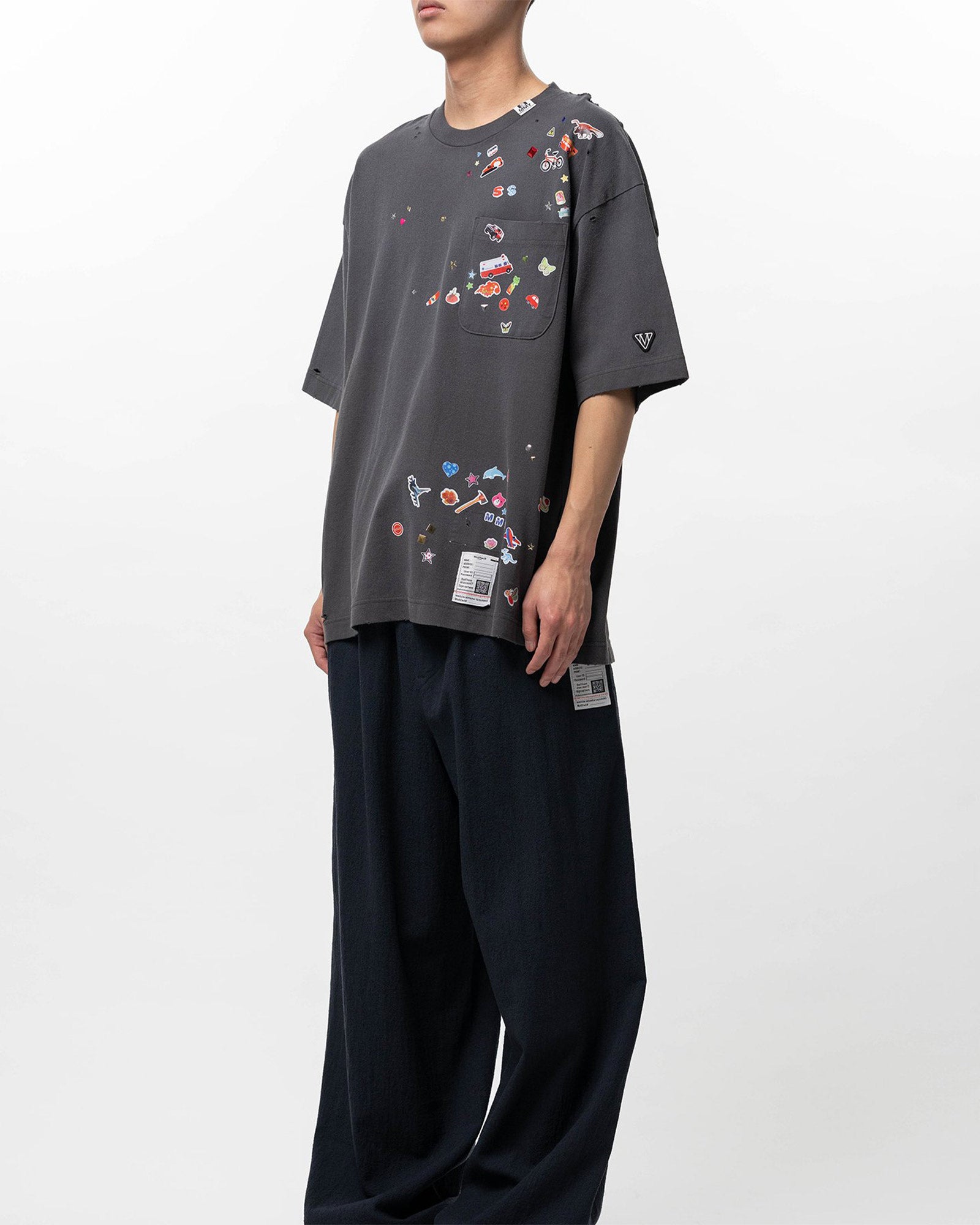 MIHARA YASUHIRO(ミハラヤスヒロ) 26SS KIDS STICKER TEE / BLACK