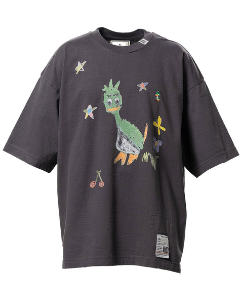 MIHARA YASUHIRO(ミハラヤスヒロ) 26SS LEON KIDS DOODLE TEE / BLACK
