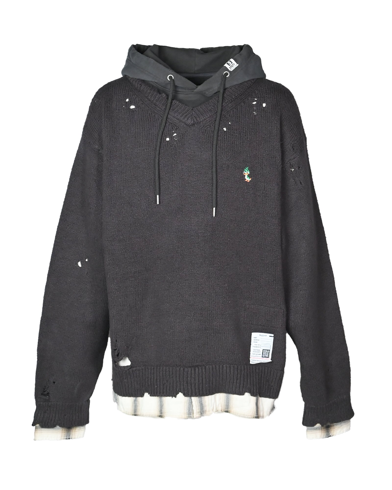 MIHARA YASUHIRO・ミハラヤスヒロ - パーカー・フーディ TRIPLE LAYERED SWEAT HOODIE / BLACK