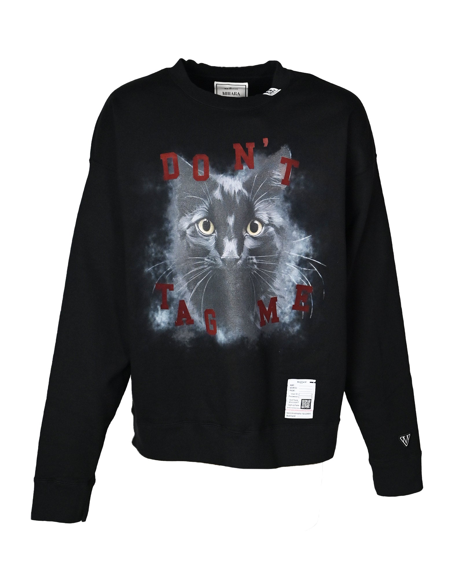 MIHARA YASUHIRO・ミハラヤスヒロ - スウェット CAT PRINTED SWEAT PULLOVER / BLACK