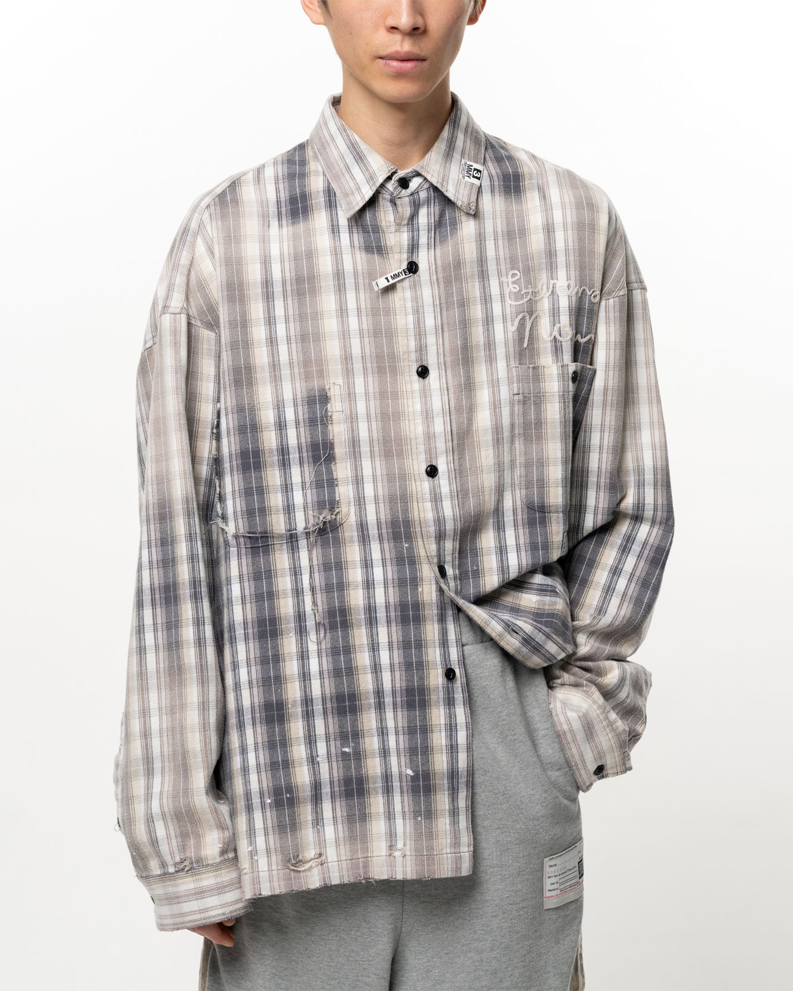 MIHARA YASUHIRO・Yasuhiro Mihara -  VINTAGE LIKE CHECK L/S SHIRTS / BLACK