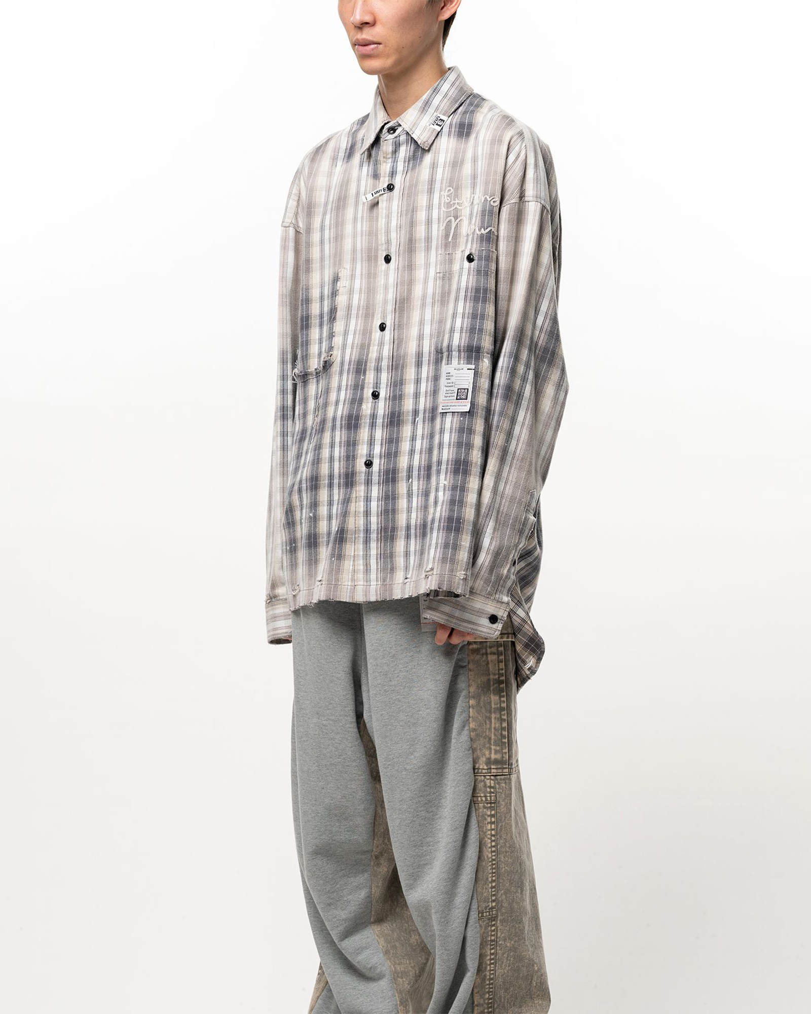 MIHARA YASUHIRO・Yasuhiro Mihara -  VINTAGE LIKE CHECK L/S SHIRTS / BLACK