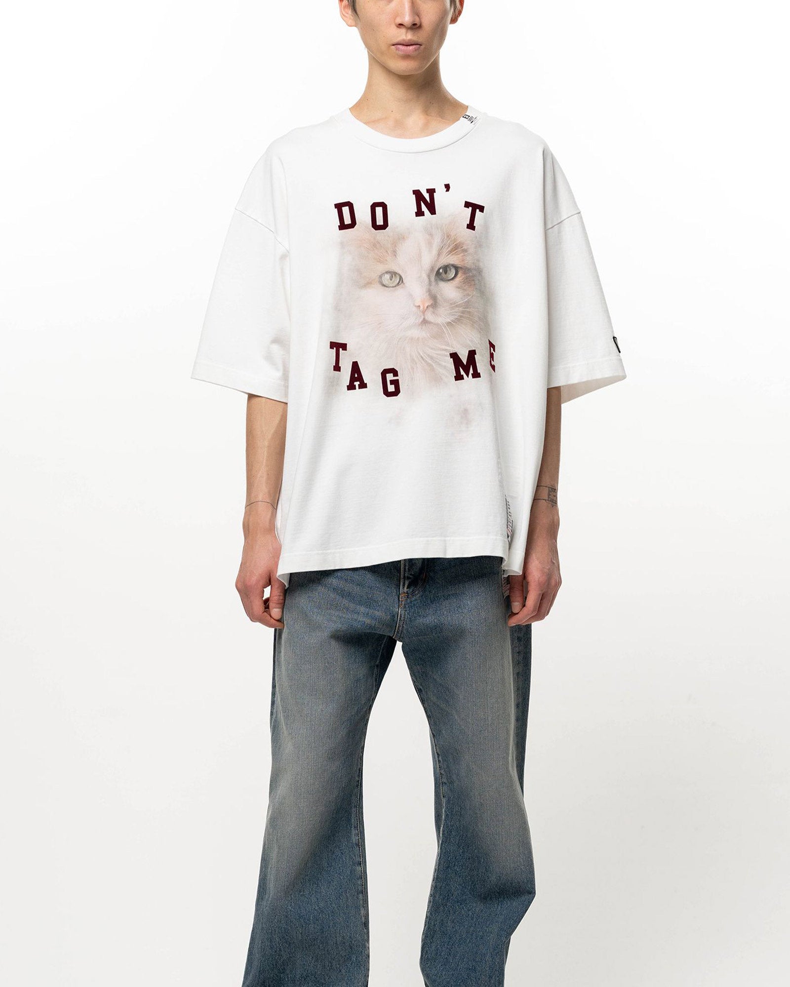MIHARA YASUHIRO・ミハラヤスヒロ - Tシャツ・カットソー CAT PRINTED TEE / WHITE