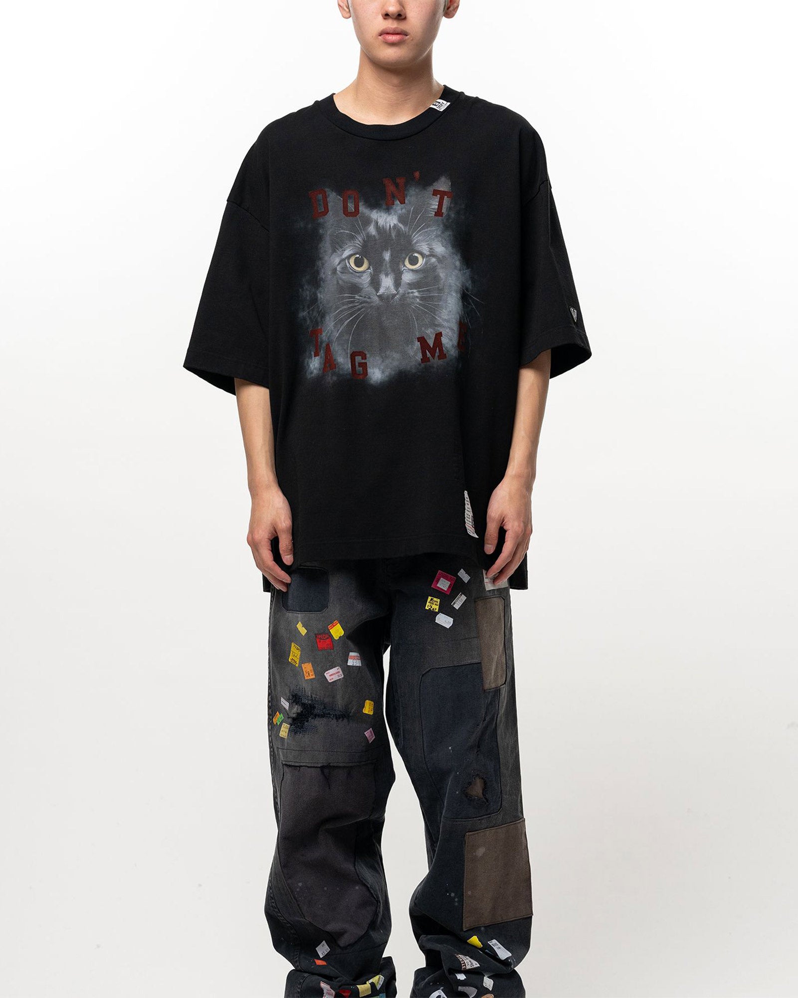 MIHARA YASUHIRO・ミハラヤスヒロ - Tシャツ・カットソー CAT PRINTED TEE / BLACK