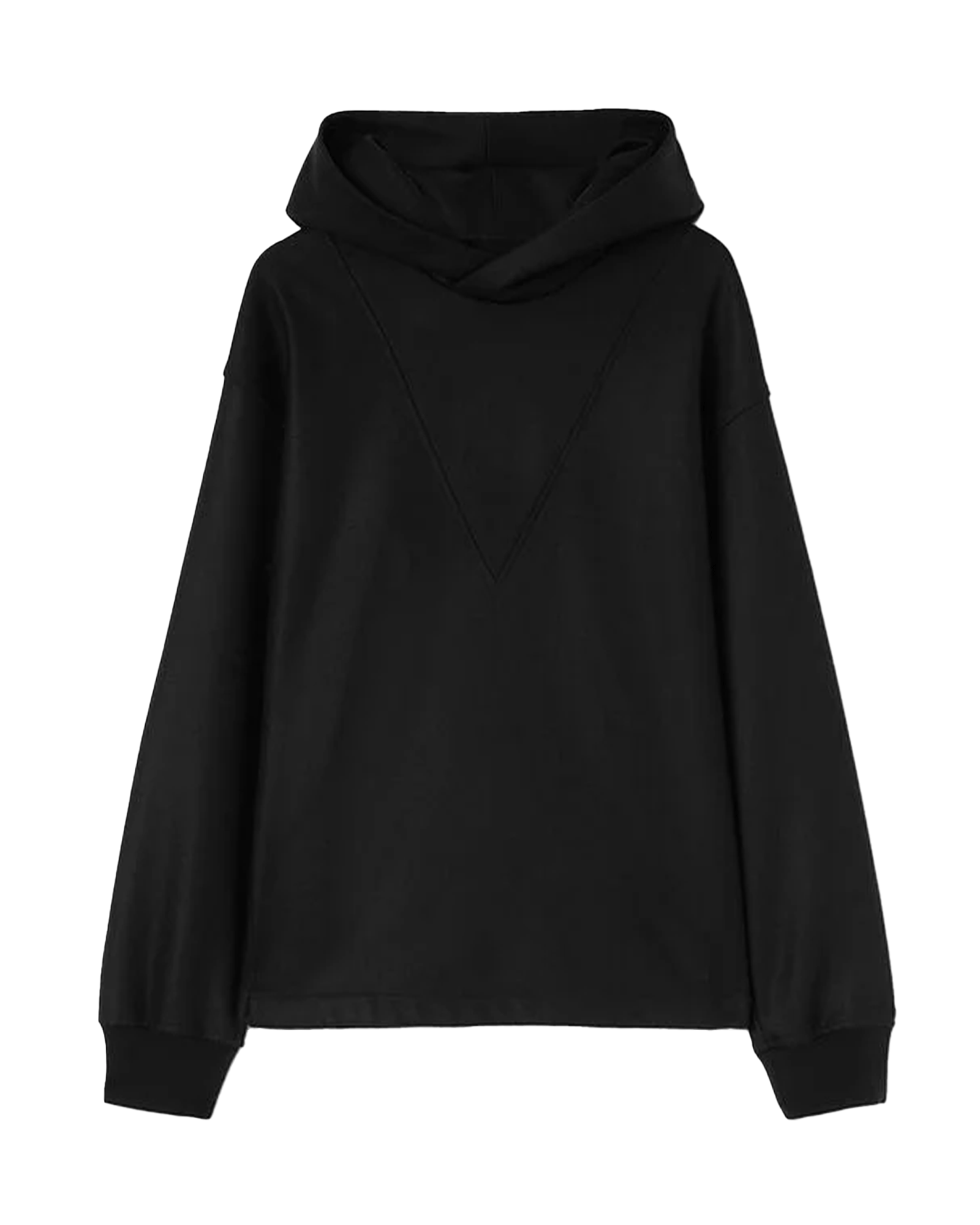 SWEATSHIRT W/HOODIE / BLACK
