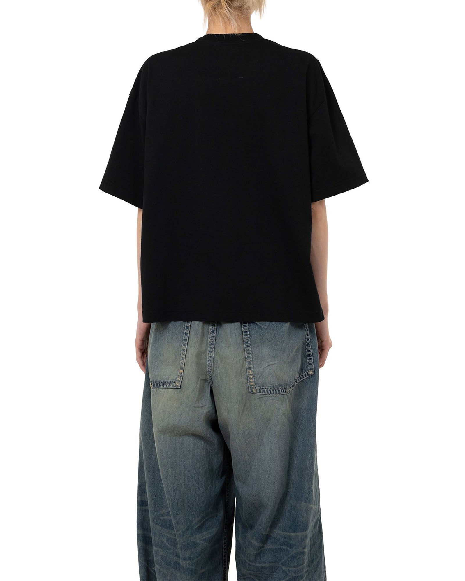 MIHARA YASUHIRO・Yasuhiro Mihara -  EMBELLISHED DISTRESS TEE / BLACK