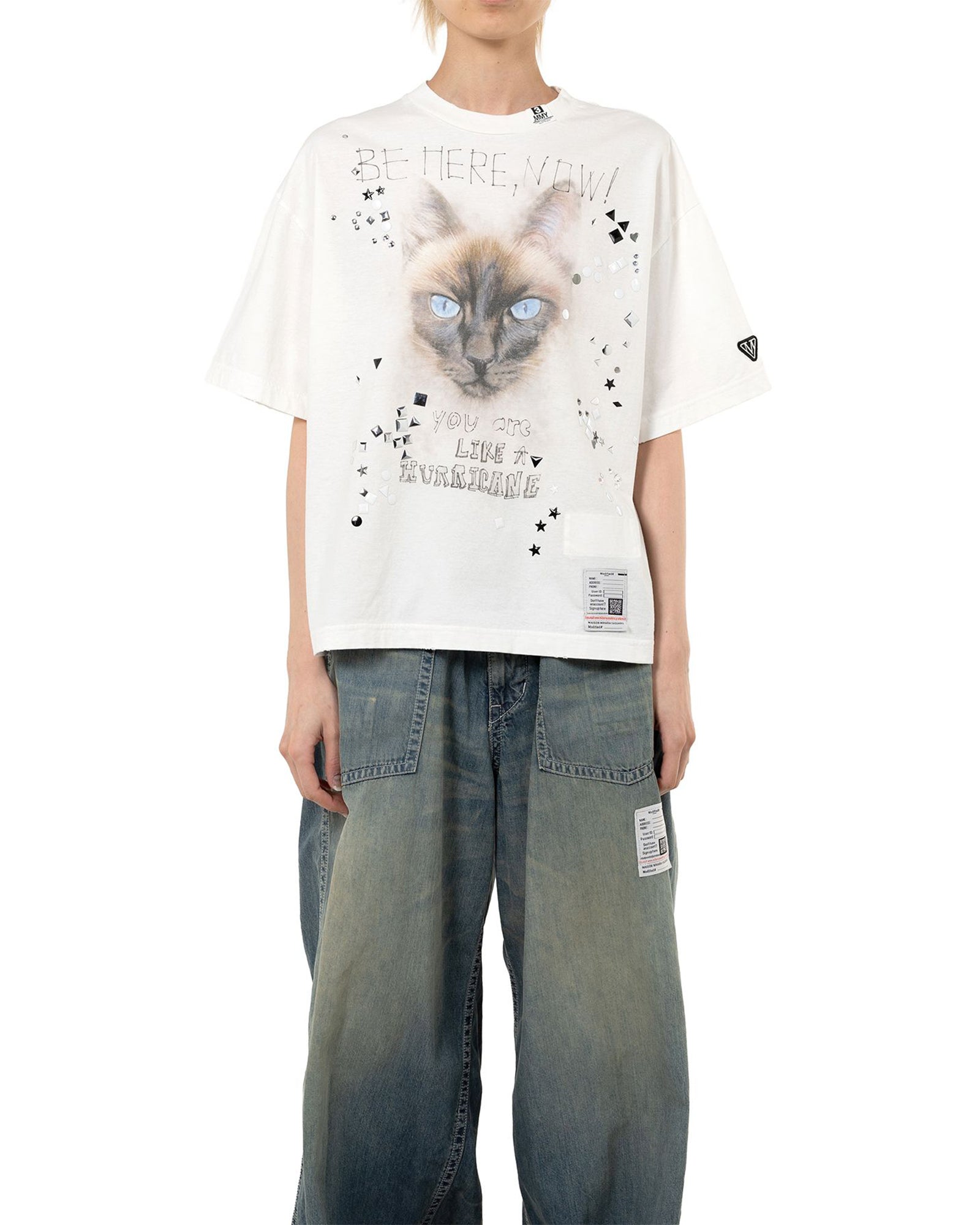 MIHARA YASUHIRO・ミハラヤスヒロ - Tシャツ・カットソー EMBELLISHED DISTRESS TEE / WHITE