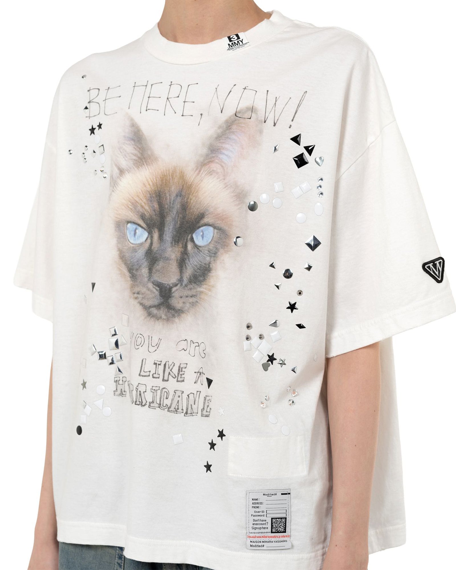 MIHARA YASUHIRO・ミハラヤスヒロ - Tシャツ・カットソー EMBELLISHED DISTRESS TEE / WHITE