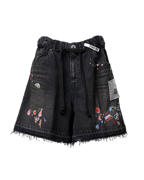 MIHARA YASUHIRO(ミハラヤスヒロ) 26SS KIDS STICKER SHORT / BLACK