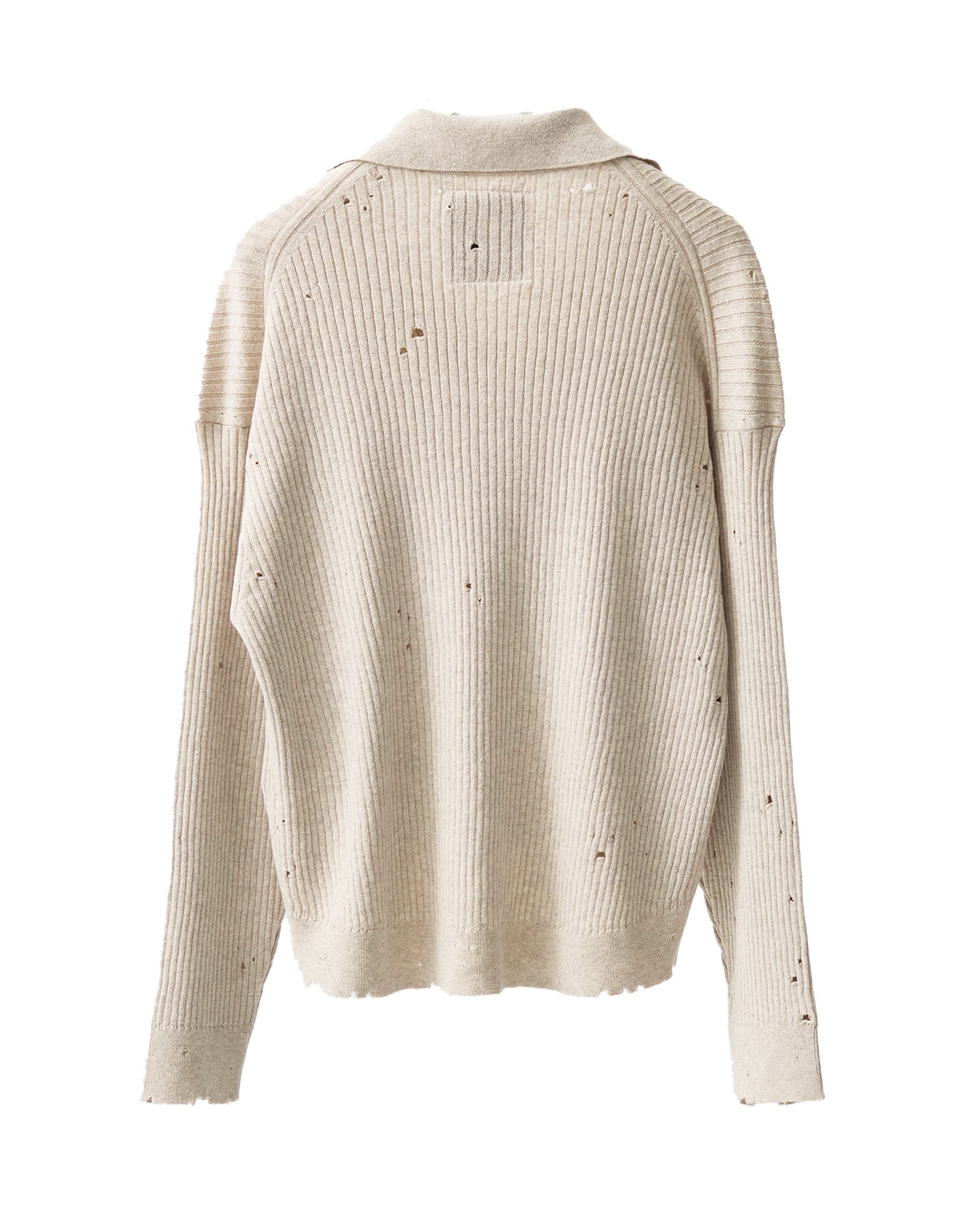 MIHARA YASUHIRO・Yasuhiro Mihara -  "DISTRESSED KNIT PO" / WHITE