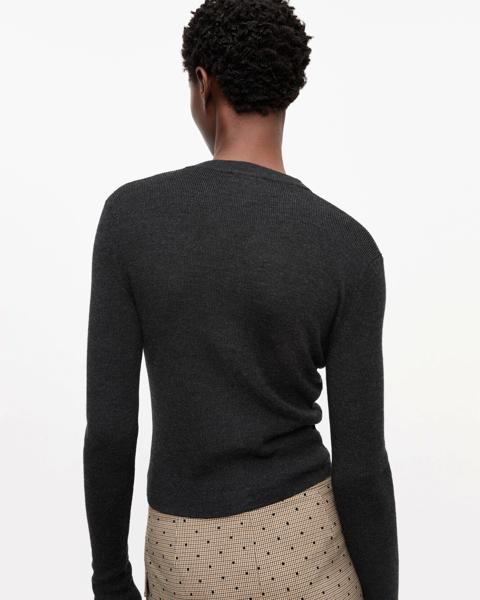 GANNI・ガニー - トップス MINI RIBBED MERINO CARDIGAN / PHANTOM