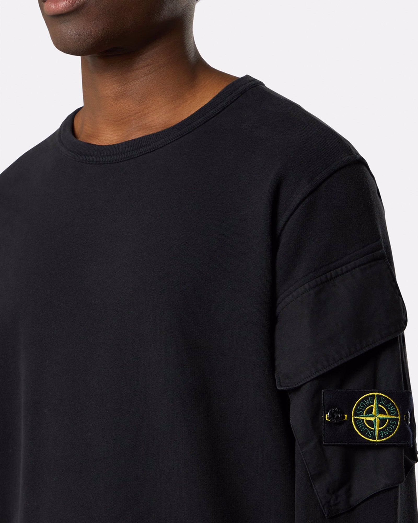STONE ISLAND・ストーンアイランド - スウェット BRUSHED ORGANIC COTTON FLEECE SWEATSHIRT/ BLACK