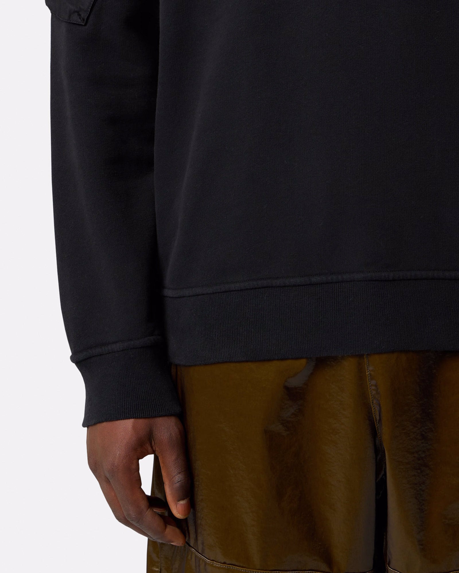 STONE ISLAND・ストーンアイランド - スウェット BRUSHED ORGANIC COTTON FLEECE SWEATSHIRT/ BLACK