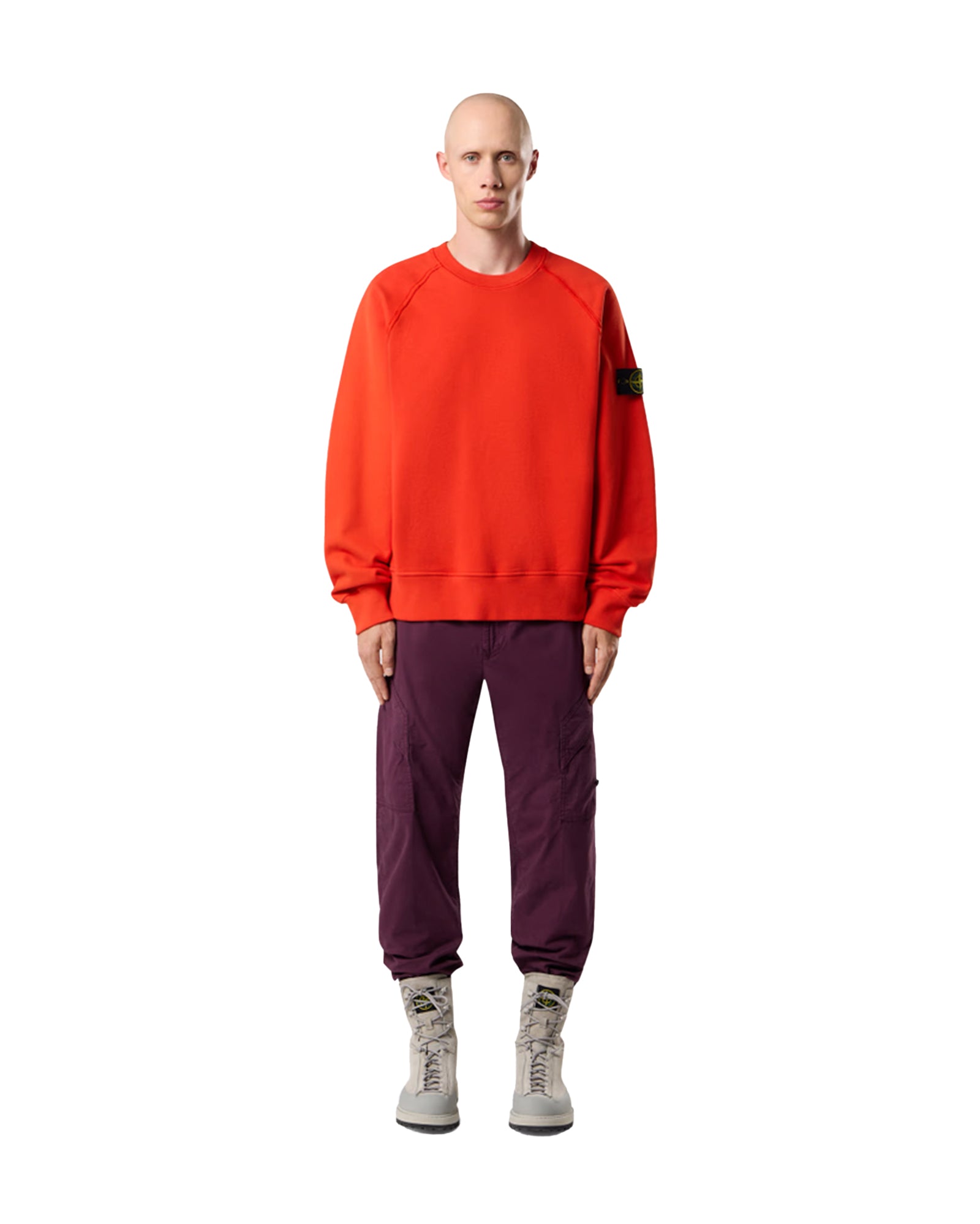 STONE ISLAND・stone island -  BRUSHED ORGANIC COTTON FLEECE / SCARLATTO