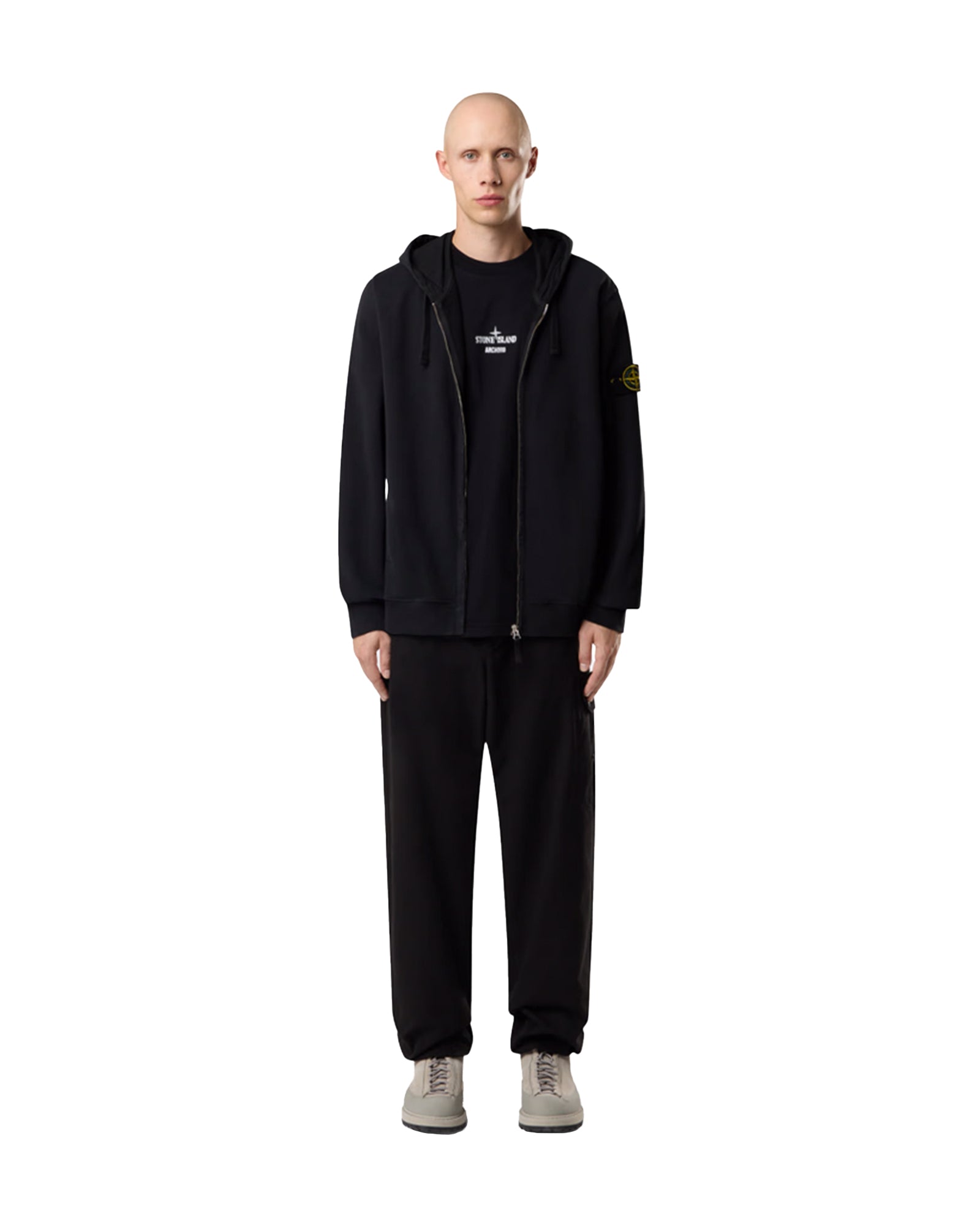 STONE ISLAND・ストーンアイランド - パーカー・フーディ ZIP UP HOODIE SWEATER / BLACK