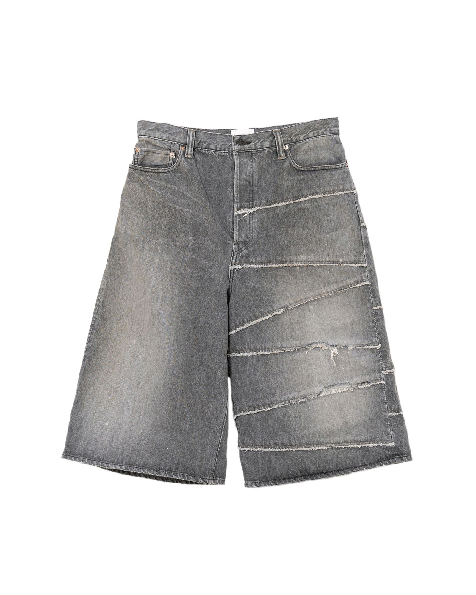 SWITCHING DENIM WIDE BERMUDA PANTS FULL COUNT X KAMIYA / BLACK