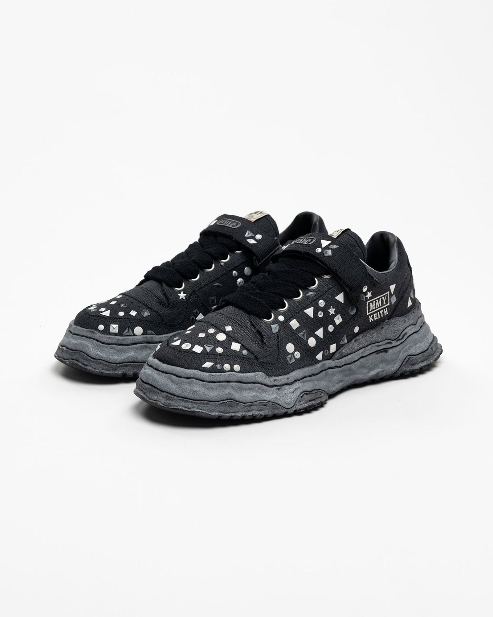 MIHARA YASUHIRO・ミハラヤスヒロ - ローカットスニーカー KEITH EMBELLISHED CANVAS LOW  / BLK/BLK