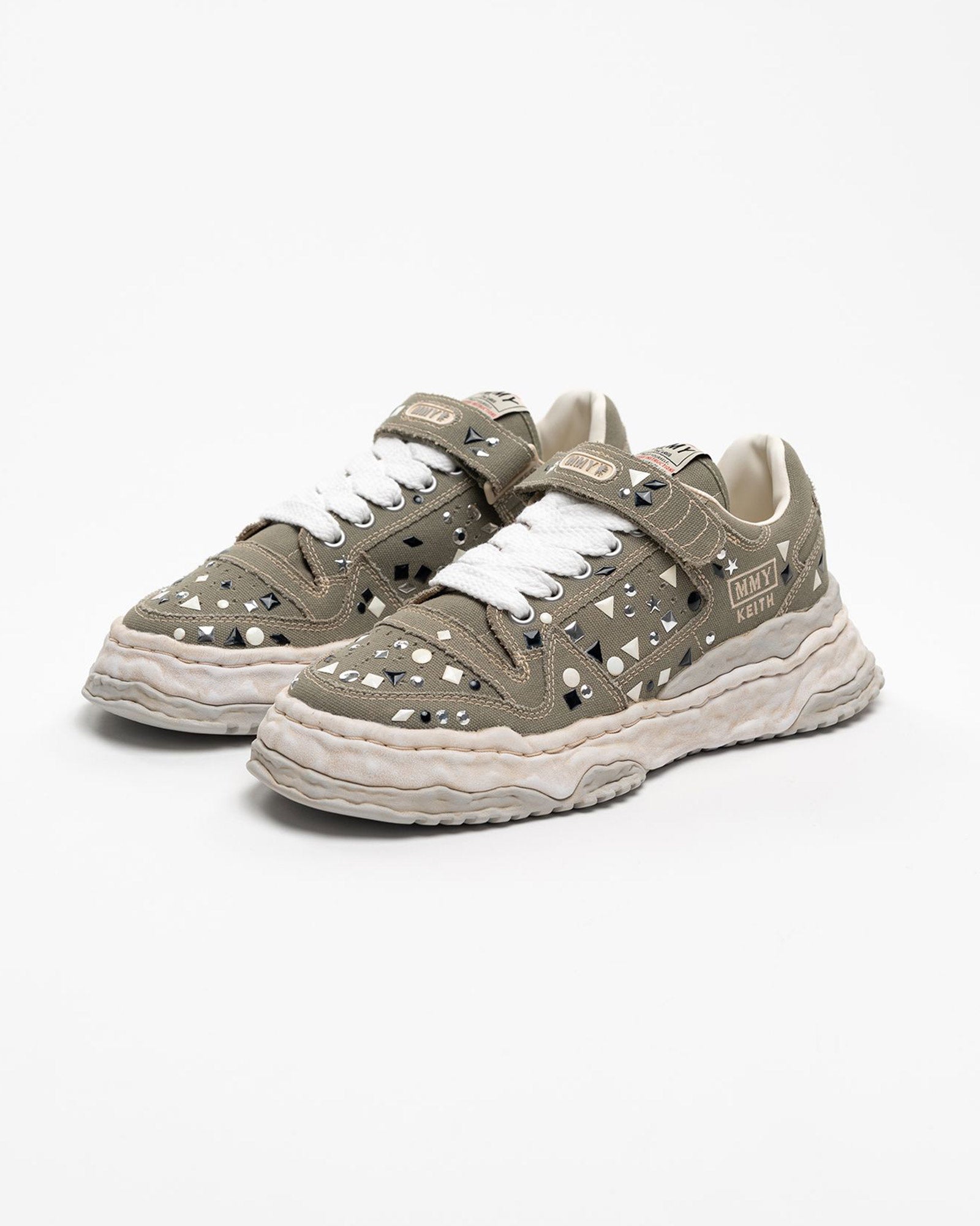 MIHARA YASUHIRO・ミハラヤスヒロ - ローカットスニーカー KEITH EMBELLISHED CANVAS LOW / GREEN