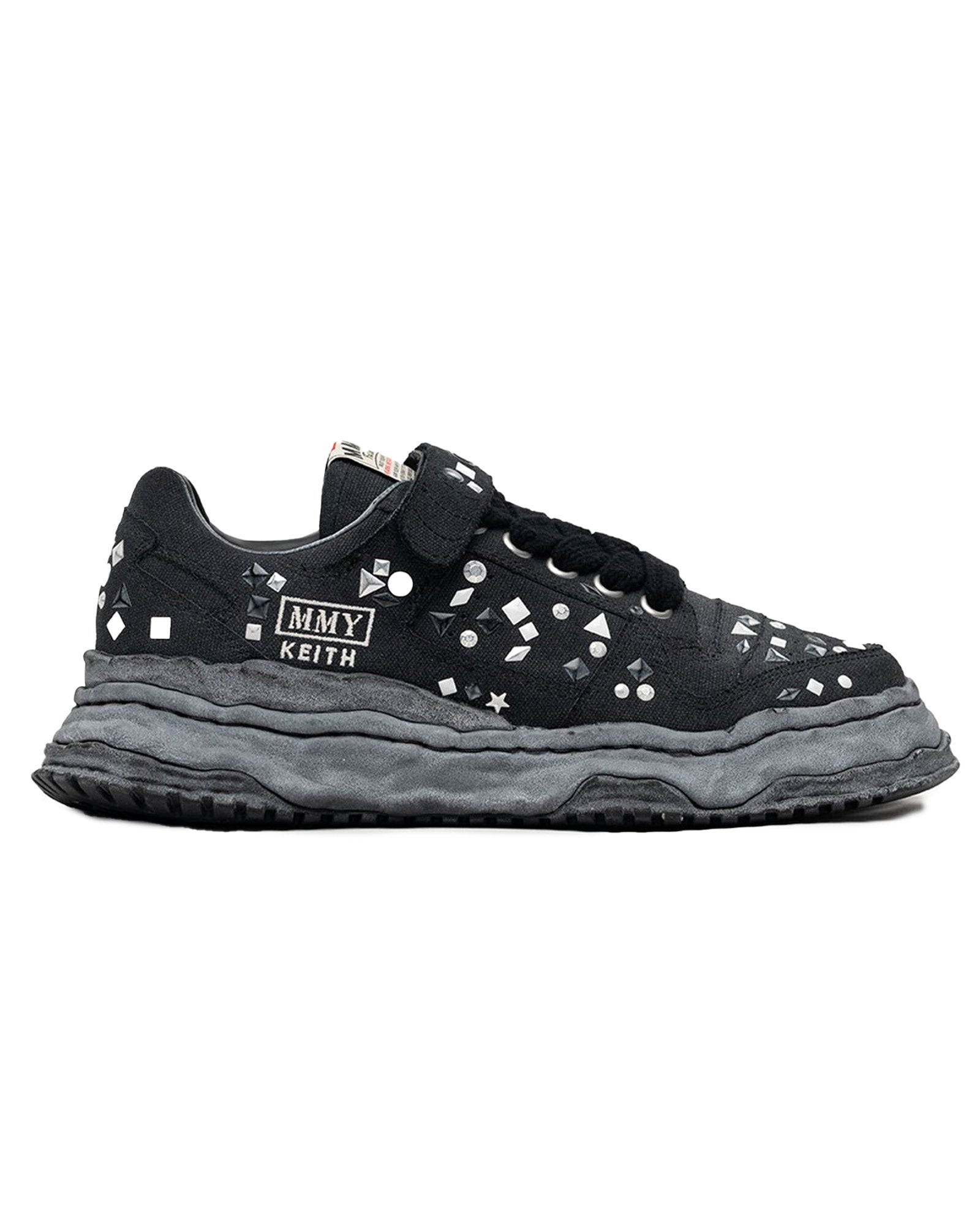 KEITH EMBELLISHED CANVAS LOW  / BLK/BLK