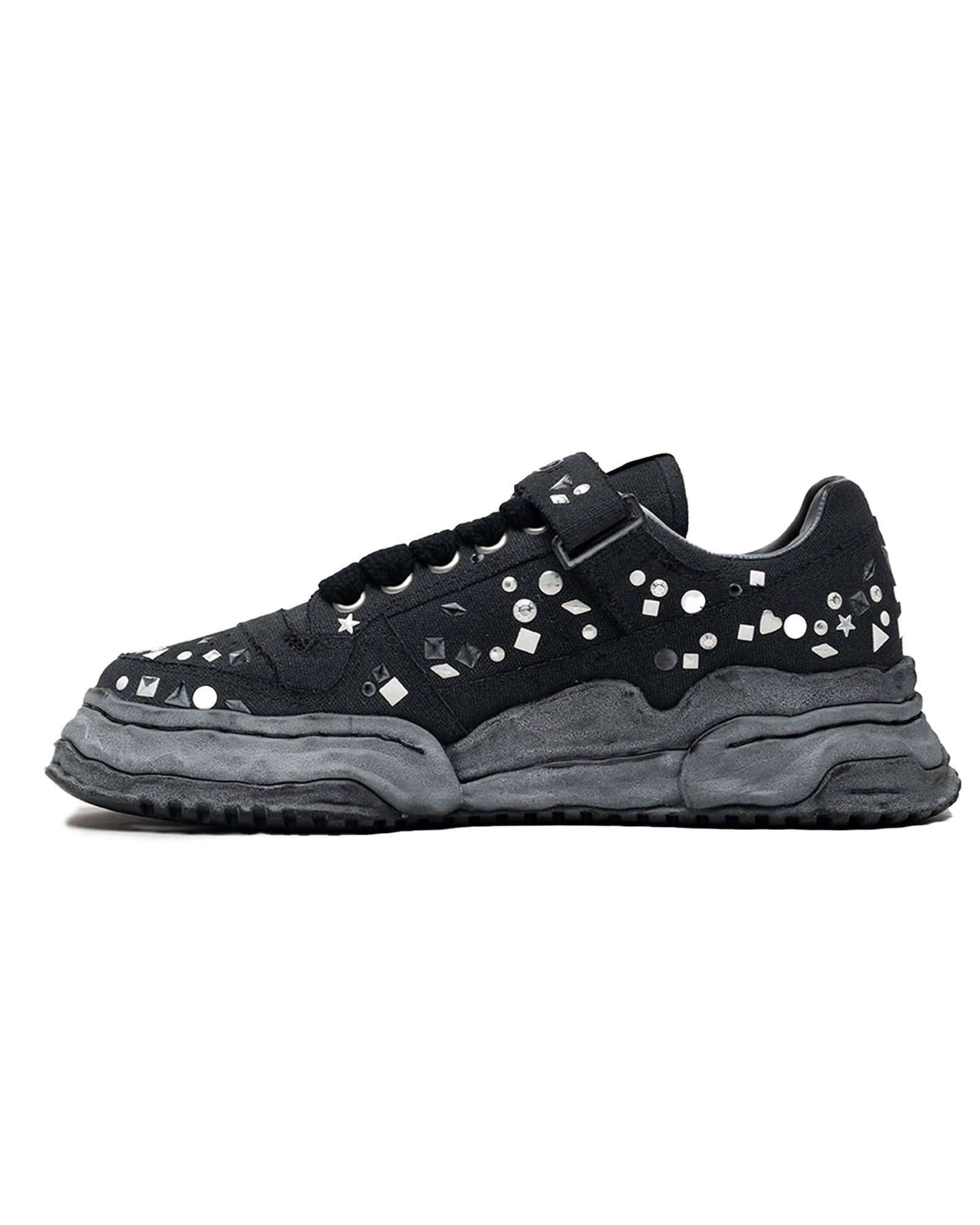 MIHARA YASUHIRO・ミハラヤスヒロ - ローカットスニーカー KEITH EMBELLISHED CANVAS LOW  / BLK/BLK