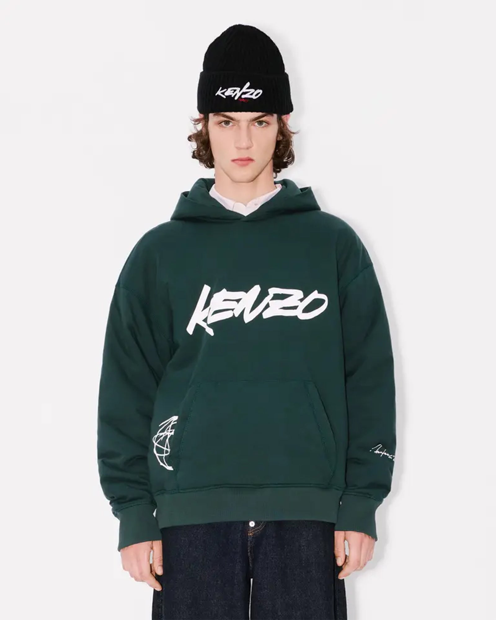 KENZO・ケンゾー - パーカー・フーディ 'KENZO x FUTURA 2000'  PADDED HOODIE / GREEN