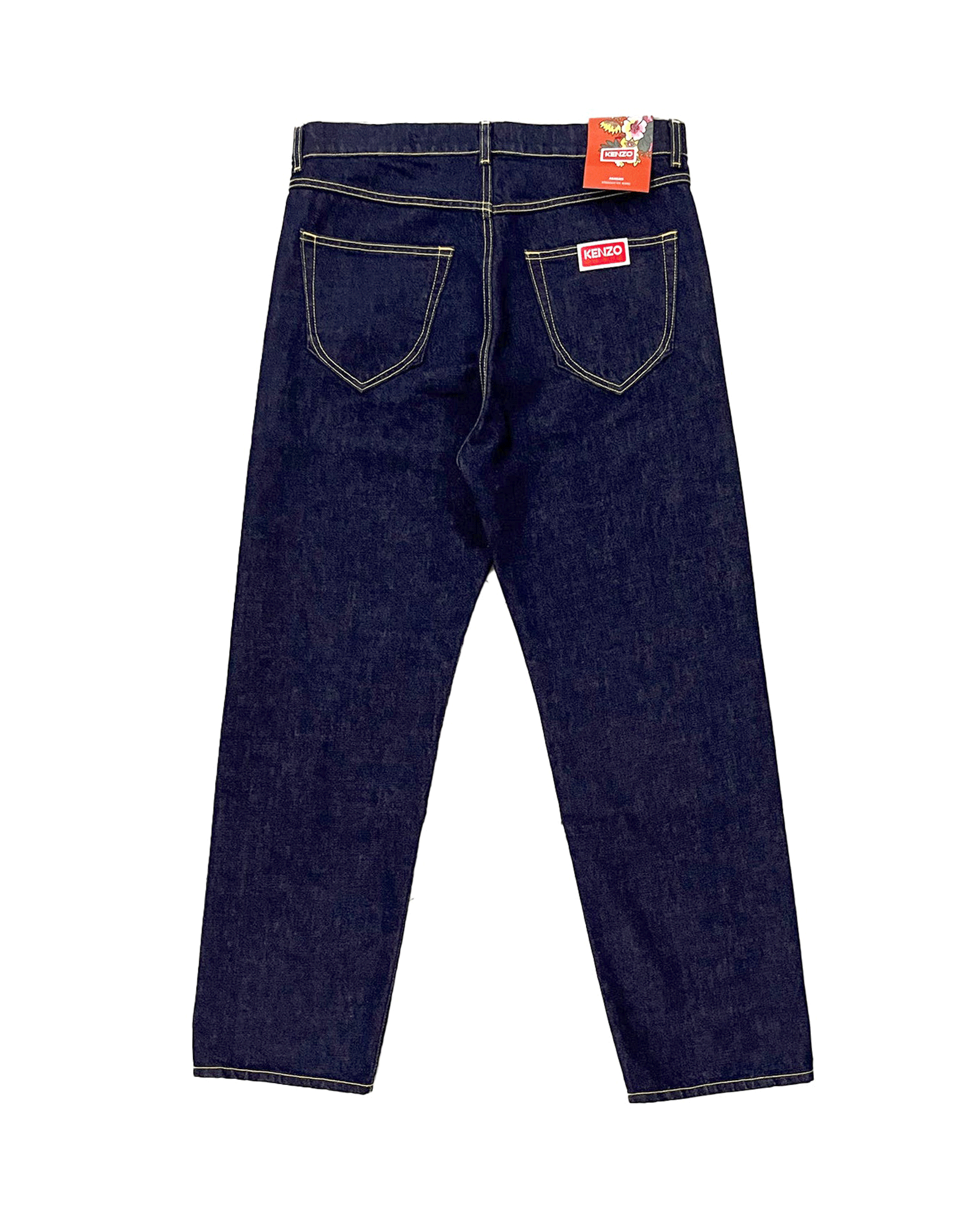 KENZO × CROPPED ASAGAO STRAIGHT JEANS / RINSE BLUE DENIM