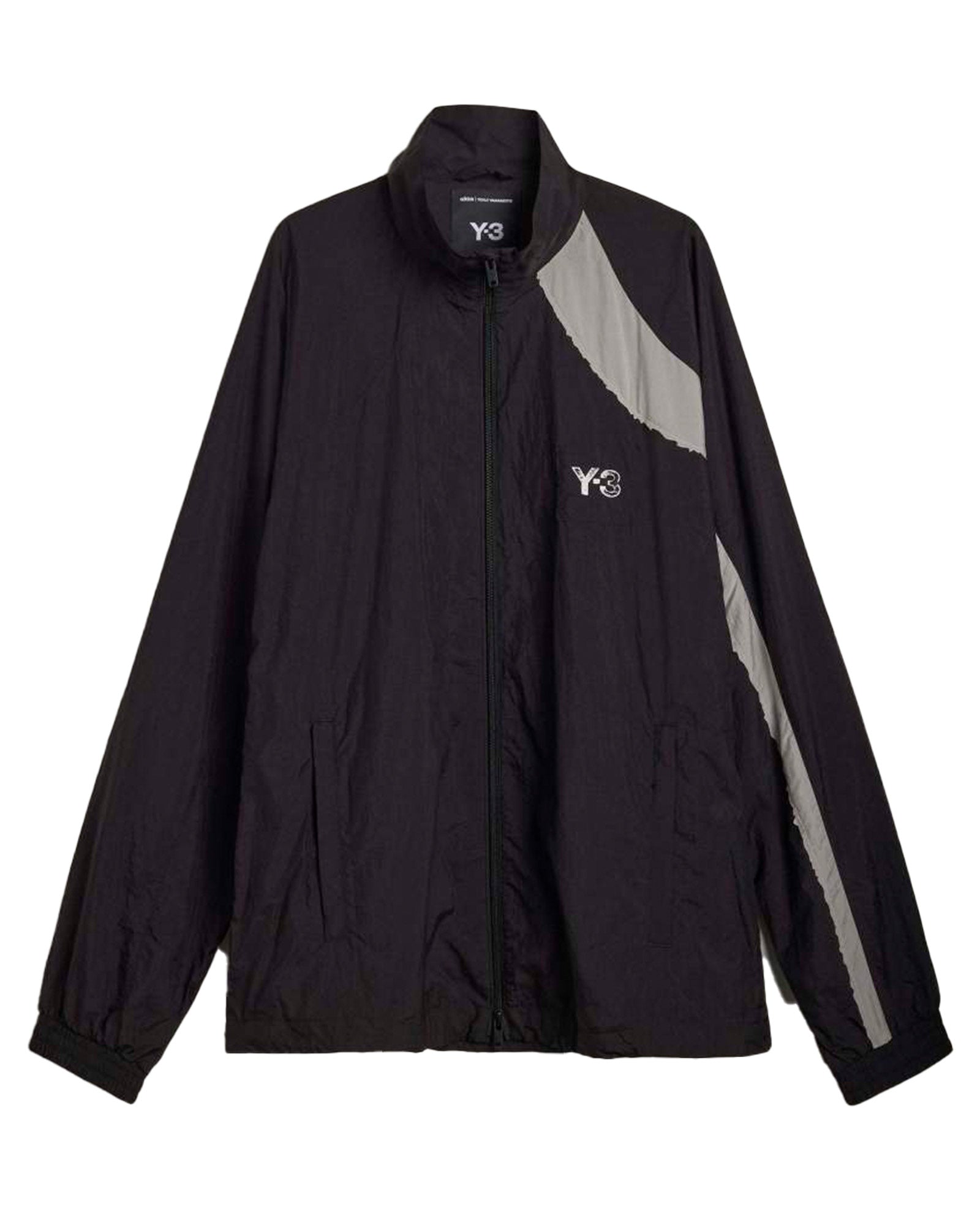 Y-3 RAW EDGE 3 STRIPES NYLON SHELL JACKET / BLACK