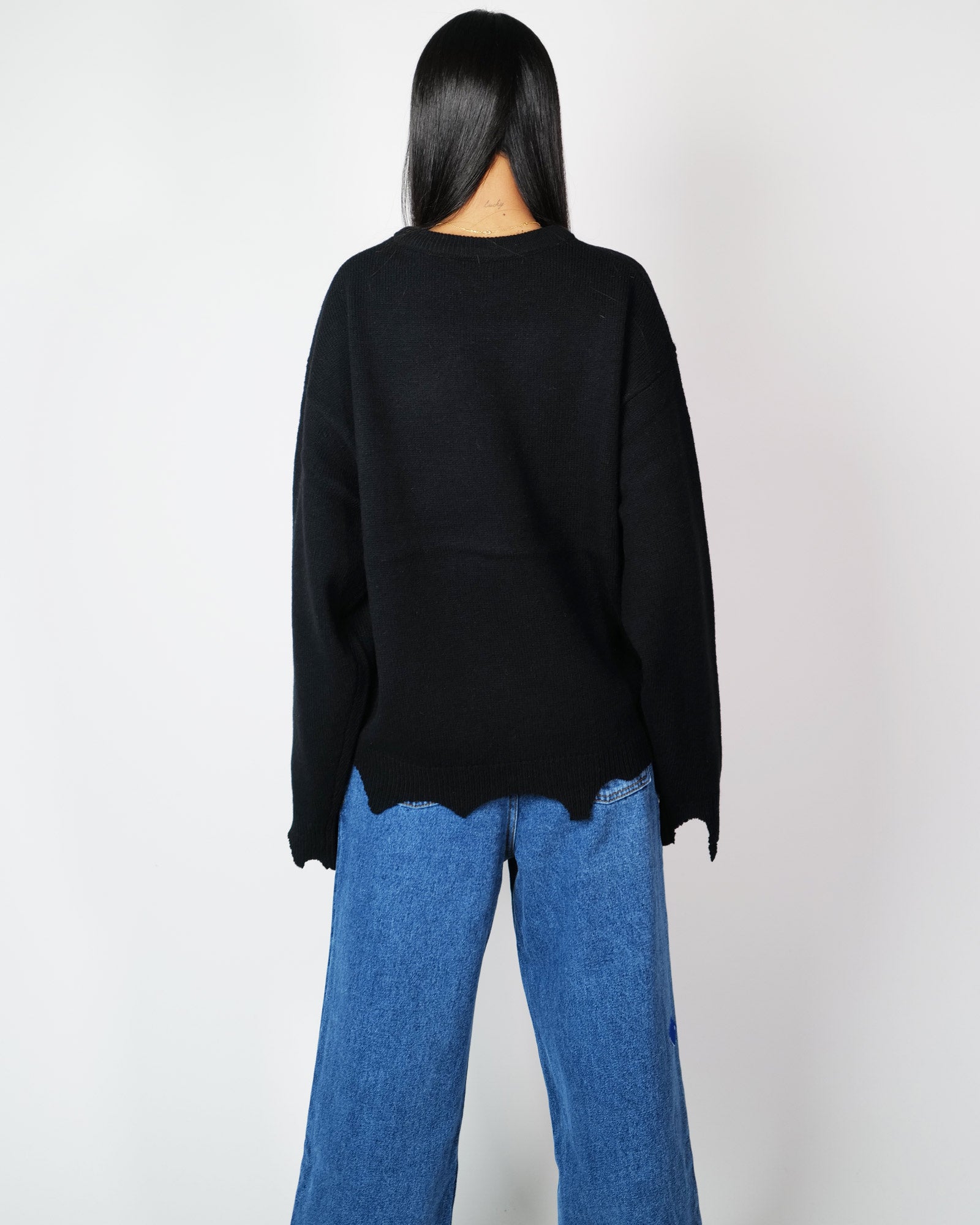 ©SAINT M××××××・saint michael -  KLF_CREW NECK KNIT/KLF / BLACK