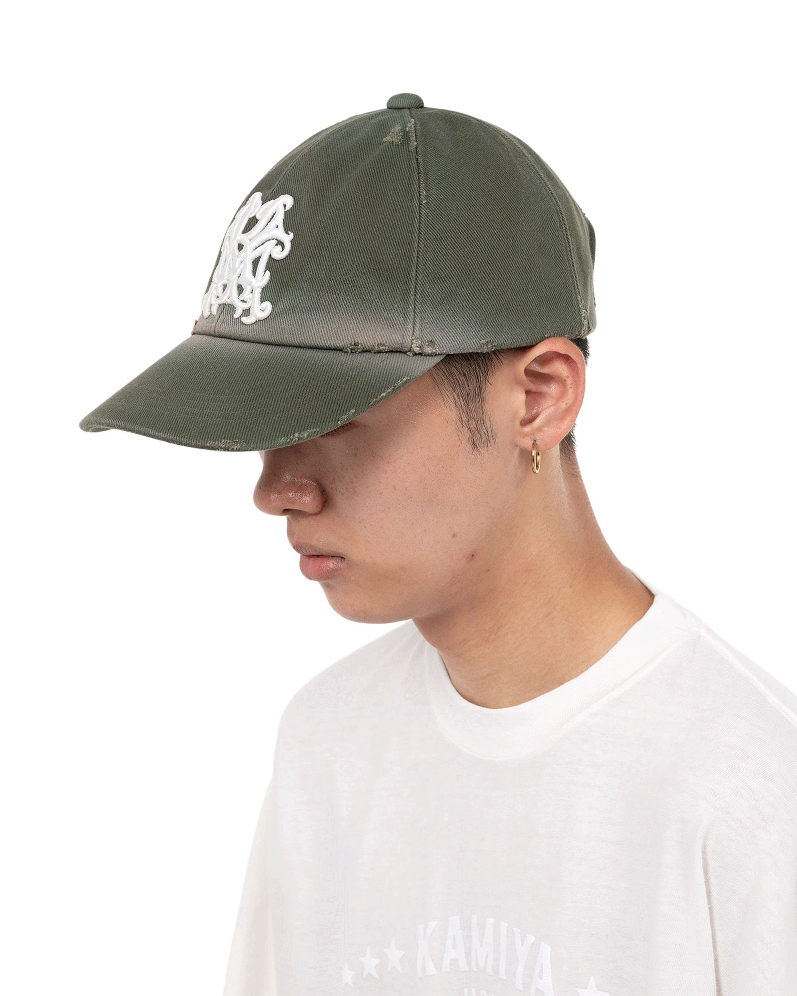 KAMIYA・カミヤ - キャップ “KMY”DISTRESSED CAP / KHAKI