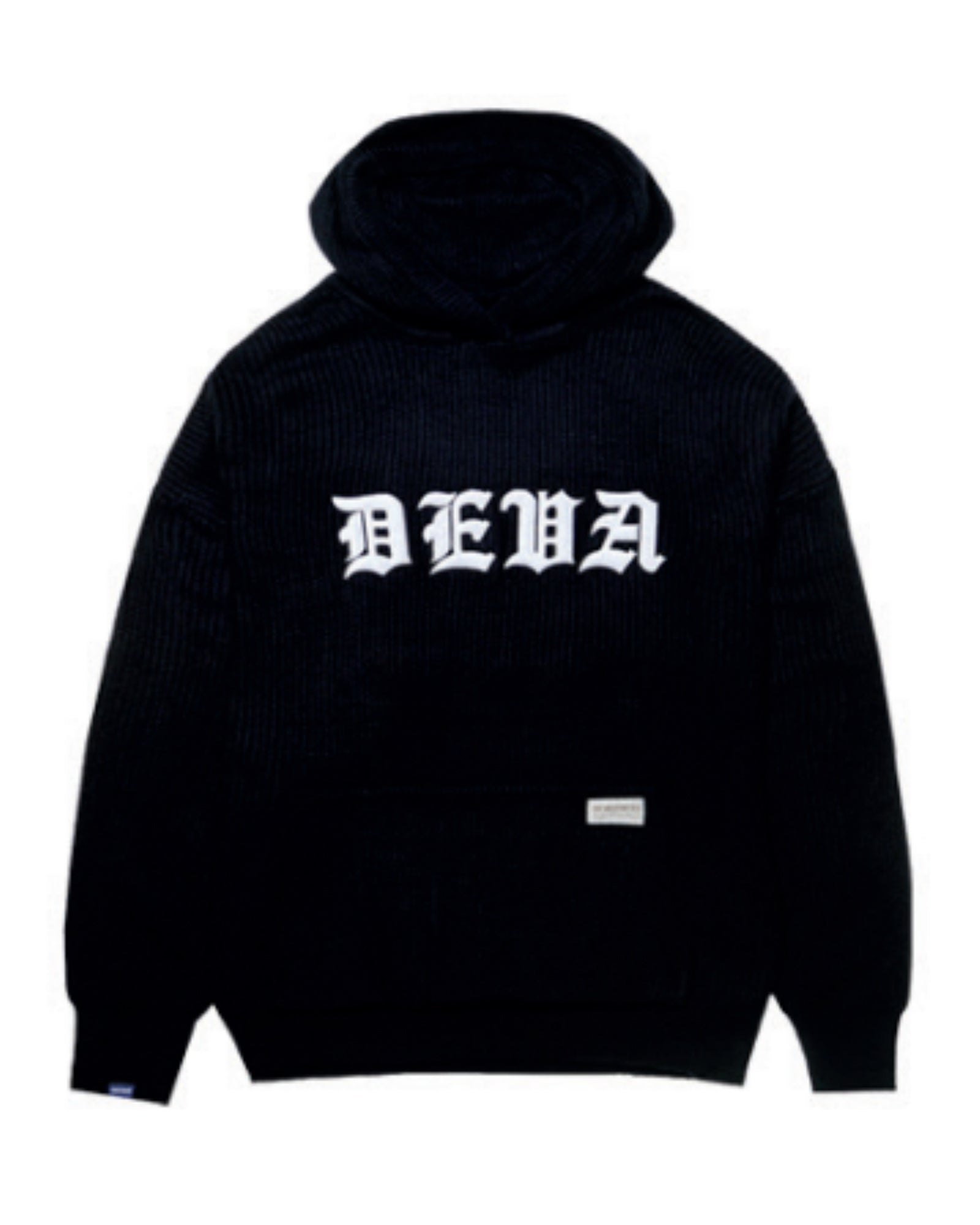 KNITTED HOODIE - BLACKLETTER / BLACK