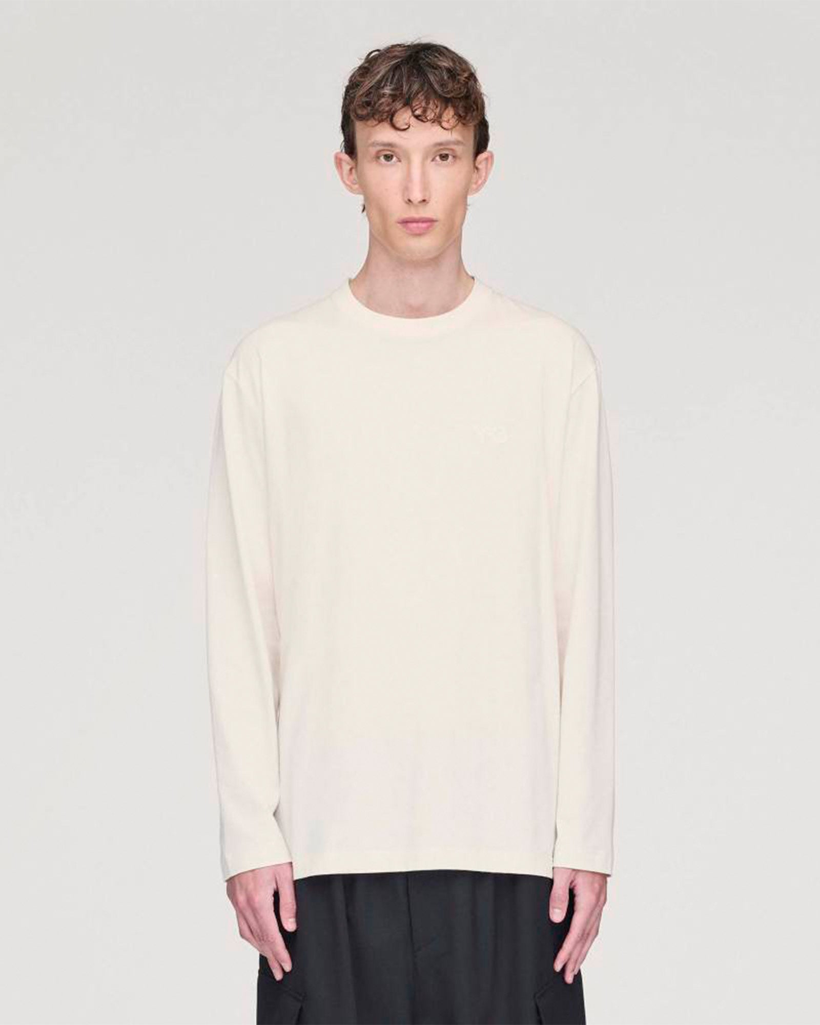 Y-3・ワイスリー - L/S Tシャツ Y-3 LOGO LONG SLEEVE TEE / CHALK WHITE