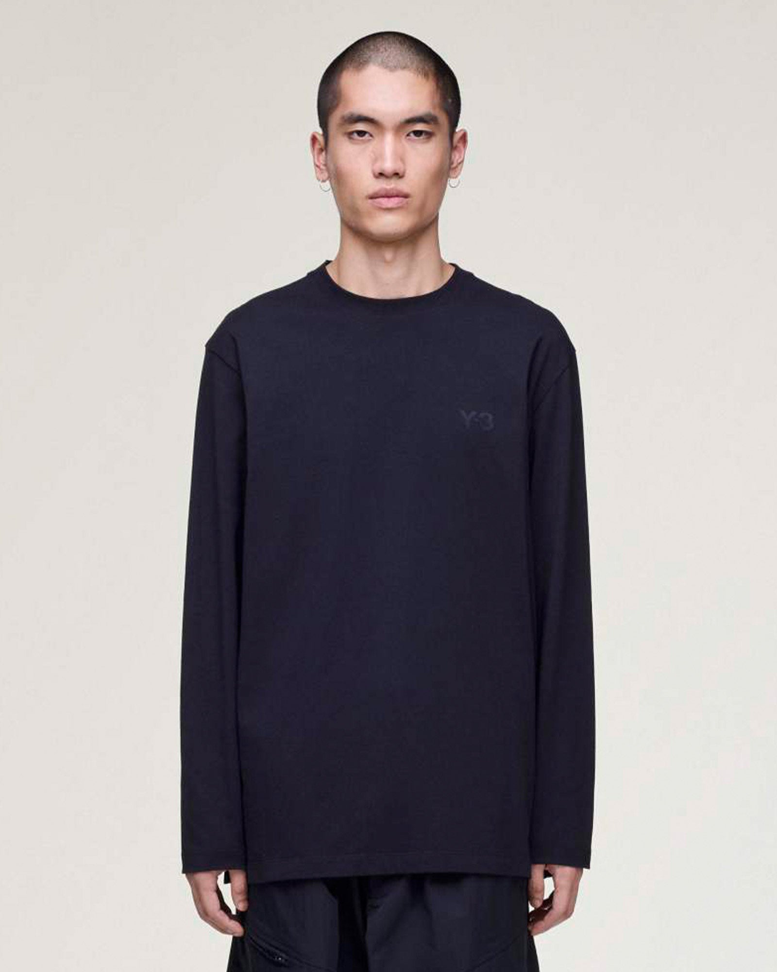 Y-3・weissly -  Y-3 LOGO LONG SLEEVE TEE / BLACK