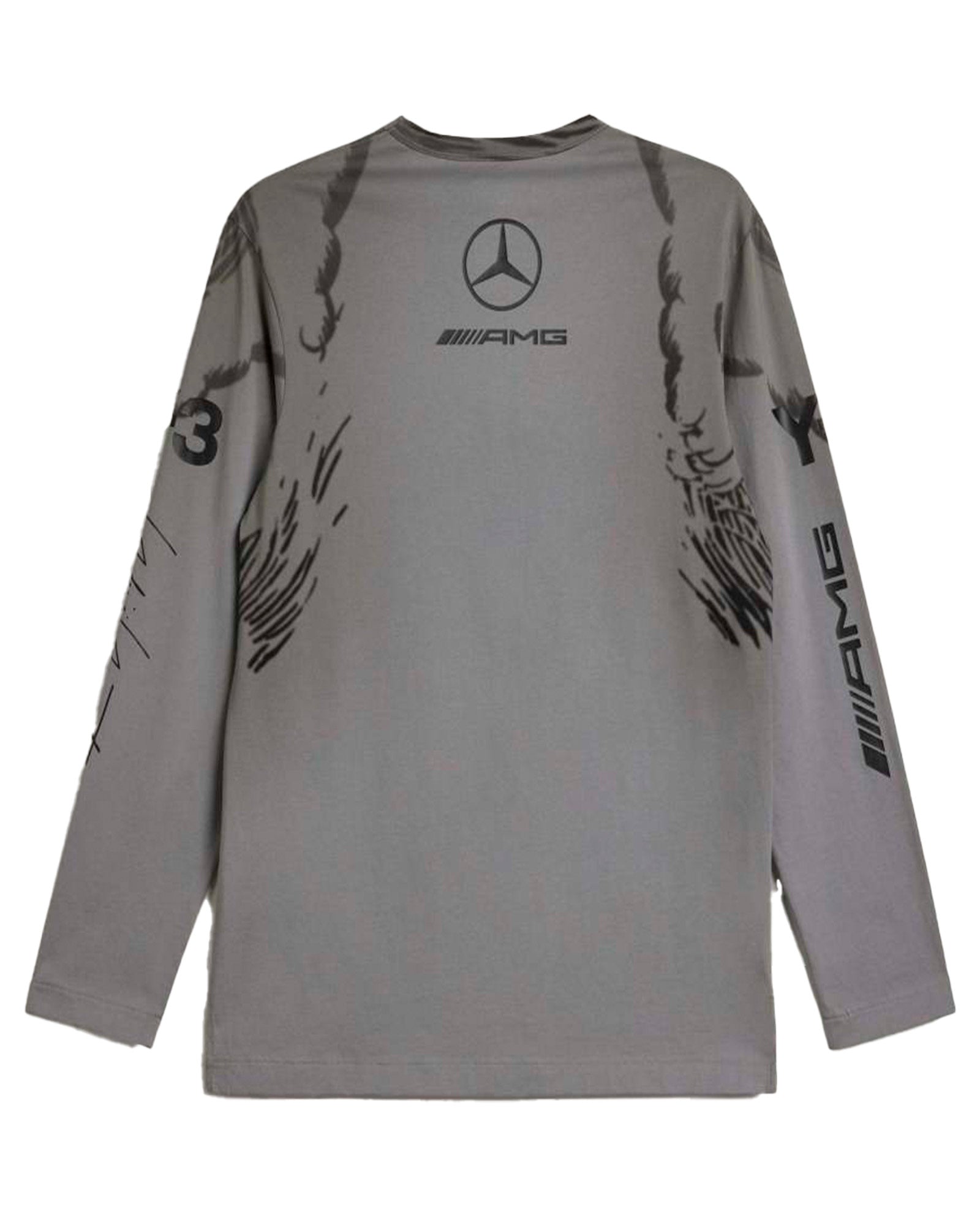 Y-3・韦斯利 -  "Y-3 MERCEDES - AMG PETRONAS FORMULA 1 TEAM WOLF GRAPHIC LONG SLEEVE TEE" /  BLACK