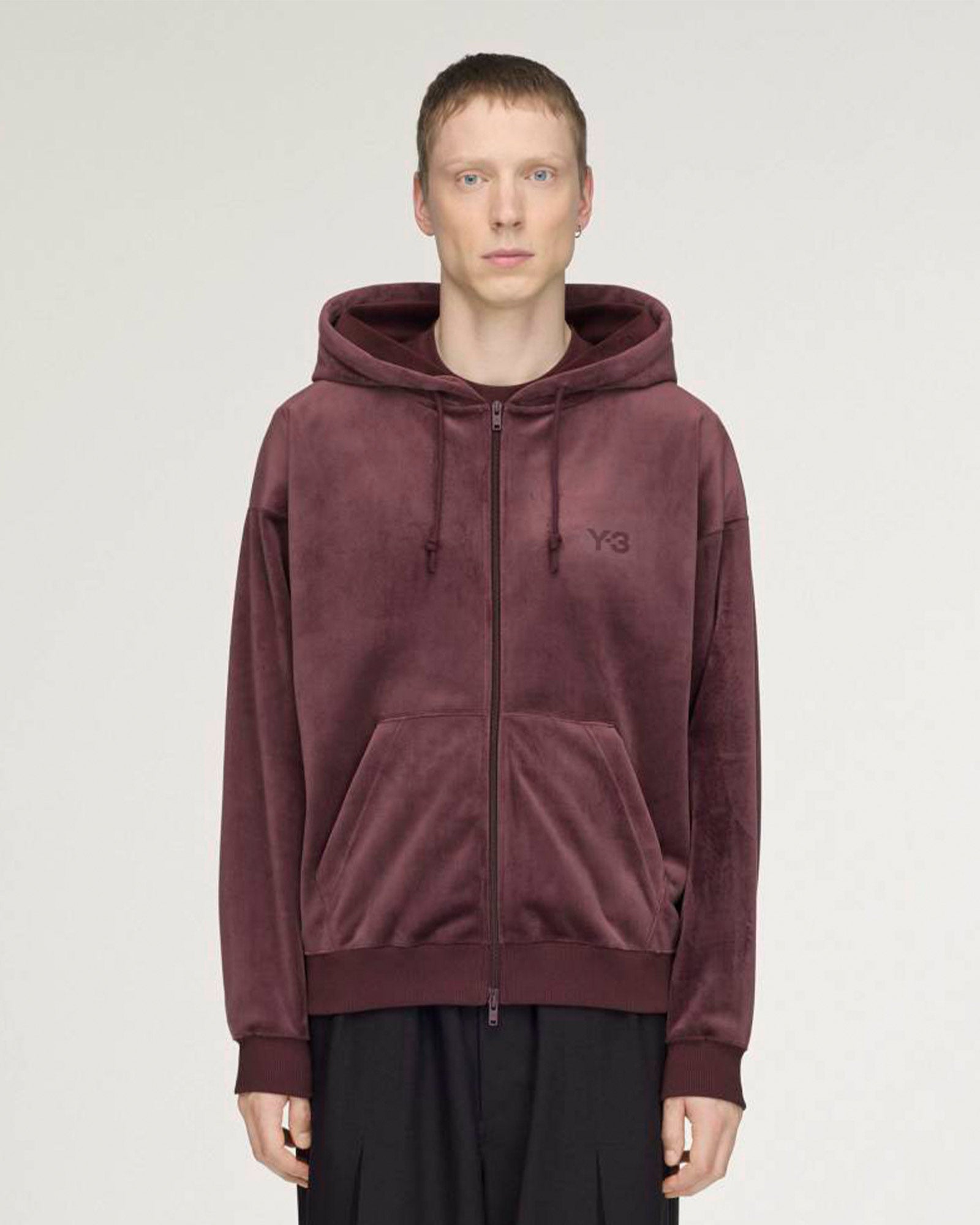 Y-3・weissly -  "Y-3 VELVET CORDUROY ZIP HOODIE" / NIGHT RED