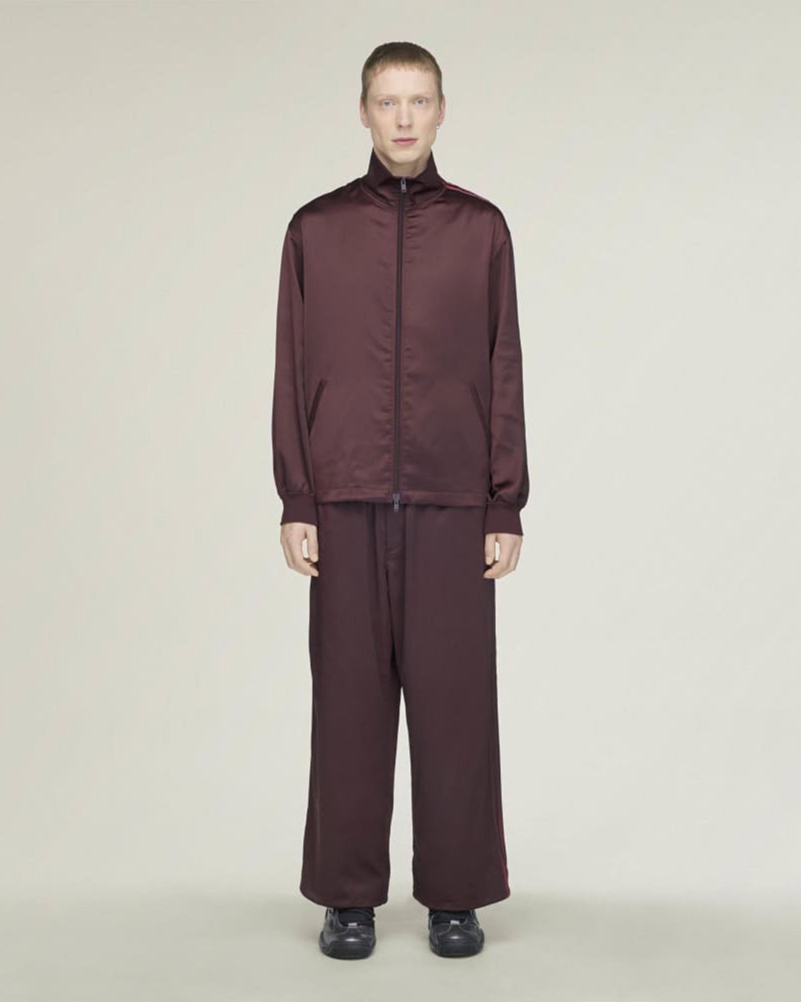 Y-3・weissly -  Y-3 SATIN GRADIENT 3 STRIPES TRACK PANTS / NIGHT RED