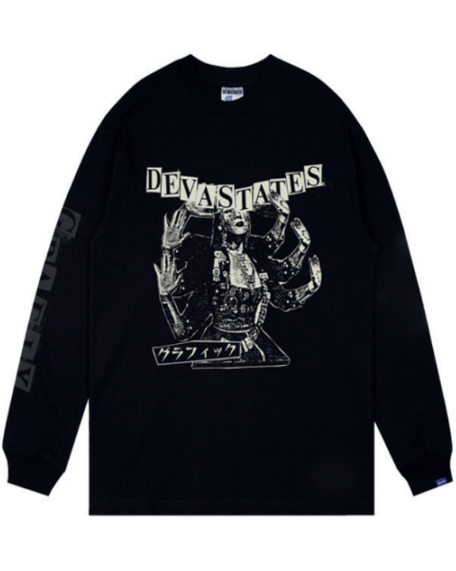L/S GFX RETRO TSHIRT - FUZZ - / BLACK