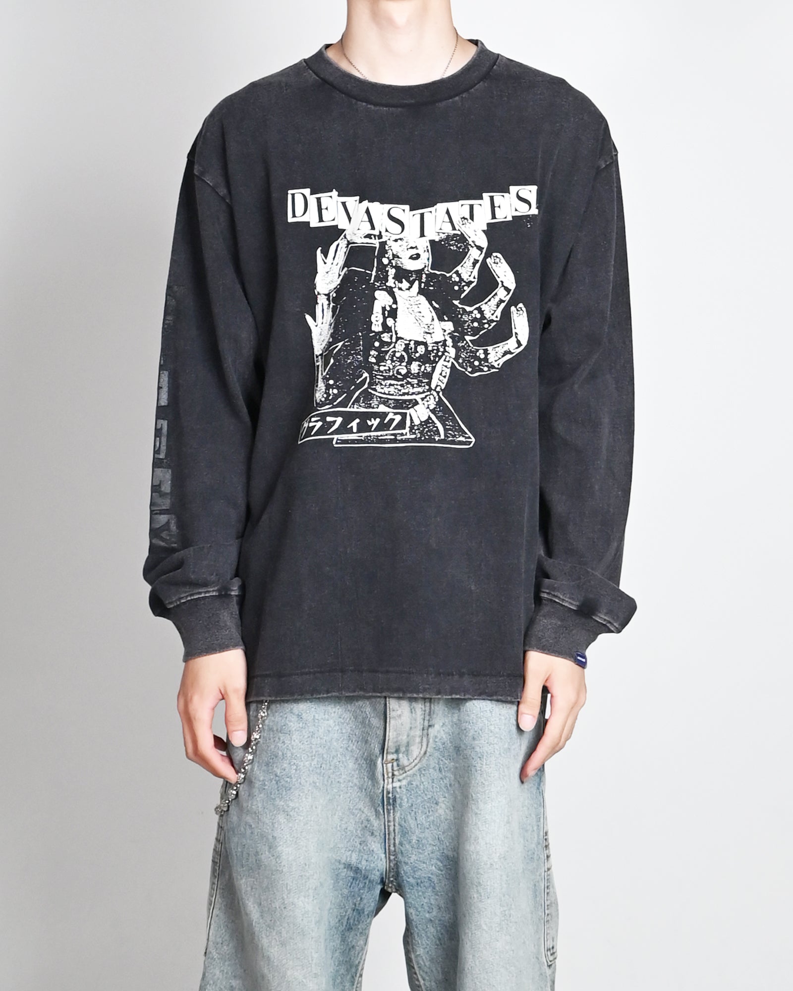 DEVA STATES・ディーヴァ ステイツ - L/S Tシャツ L/S GFX RETRO TSHIRT - FUZZ - / BLACK