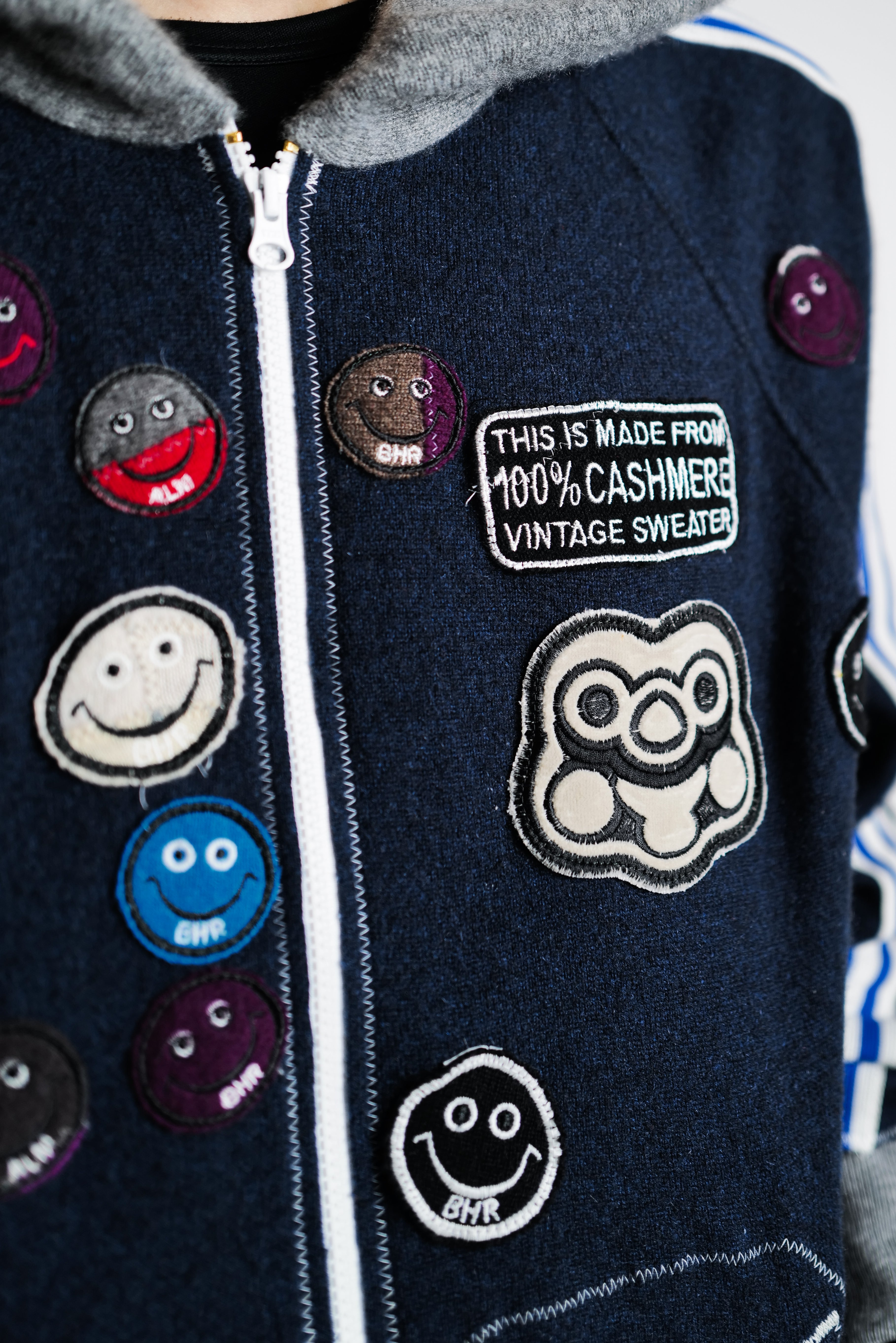 A LOVE MOVEMENT・ア・ラブ・ムーブメント - パーカー・フーディ ALM RECYCLE CASHMERE ZIPUP HOODIE / NAVY