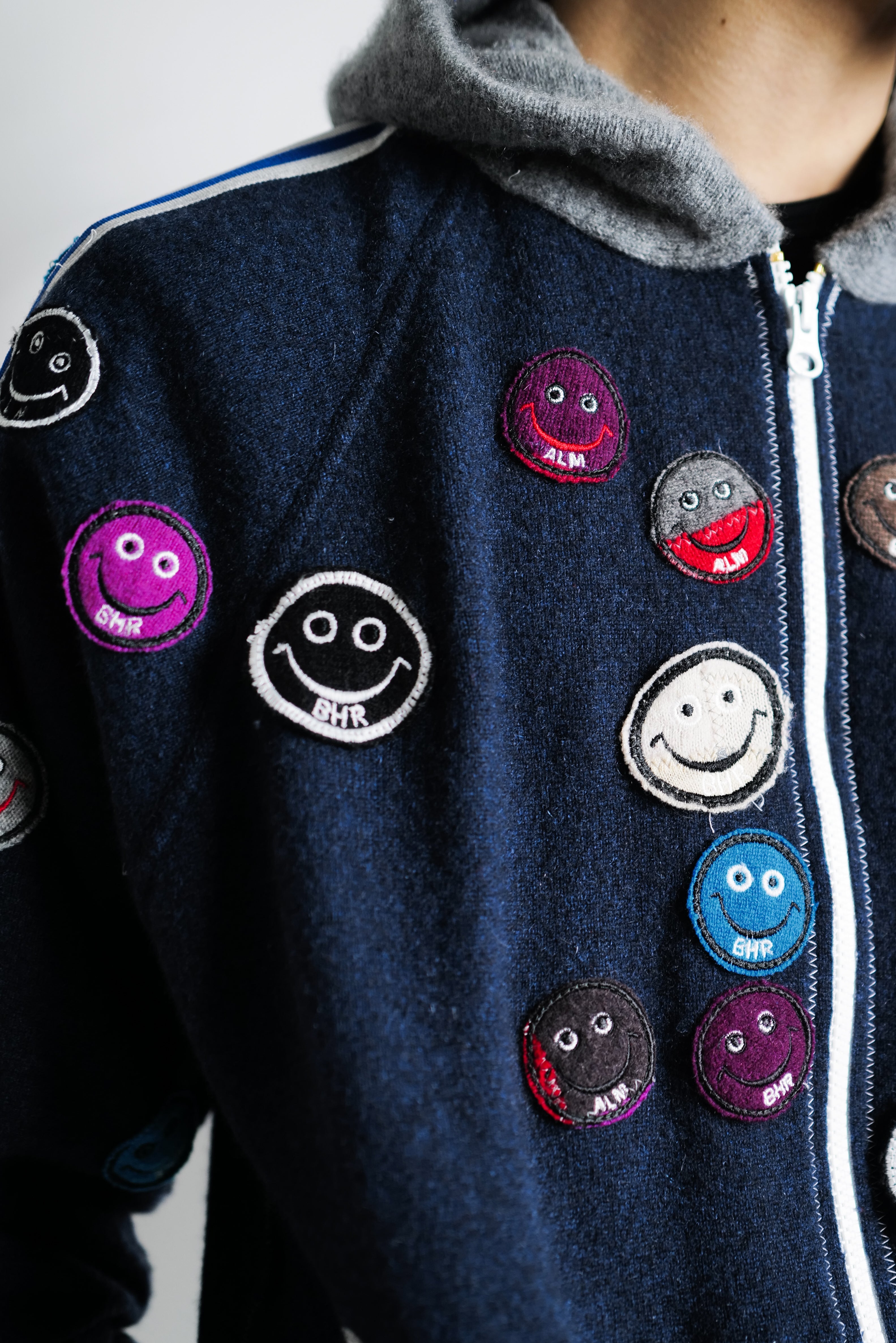 A LOVE MOVEMENT・ア・ラブ・ムーブメント - パーカー・フーディ ALM RECYCLE CASHMERE ZIPUP HOODIE / NAVY