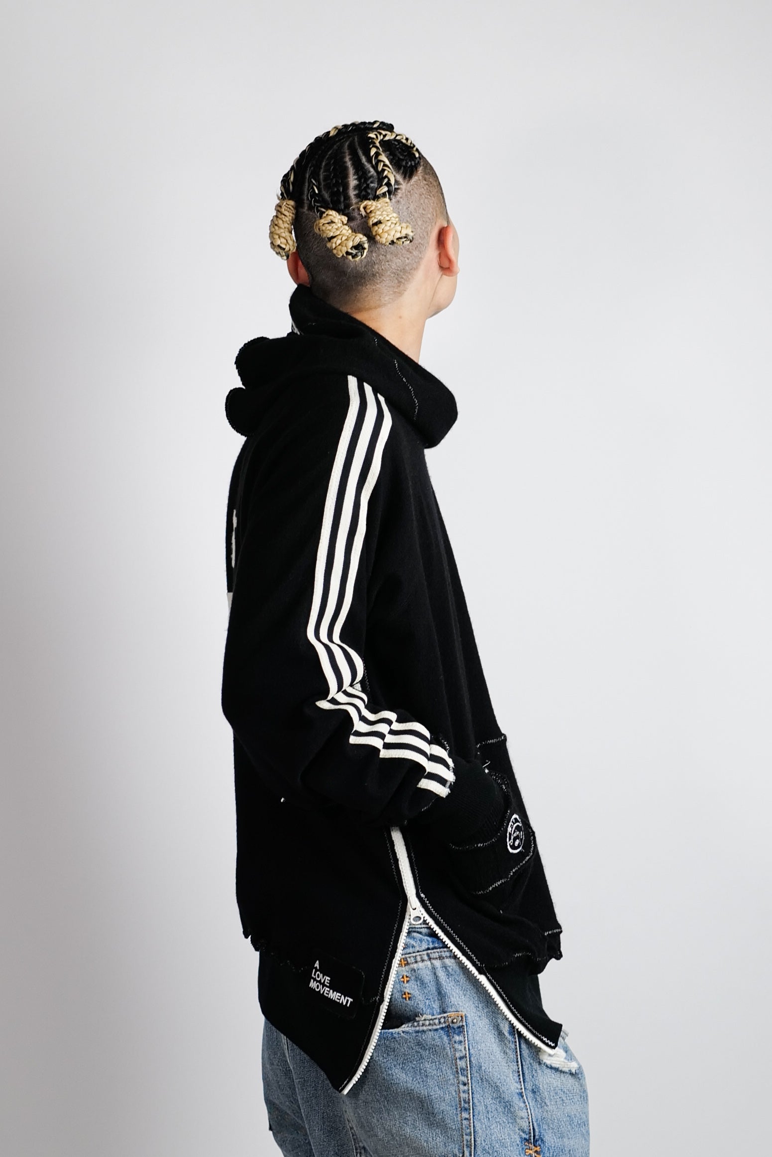 A LOVE MOVEMENT・ア・ラブ・ムーブメント - パーカー・フーディ ALM RECYCLE CASHMERE HOODIE / BLACK