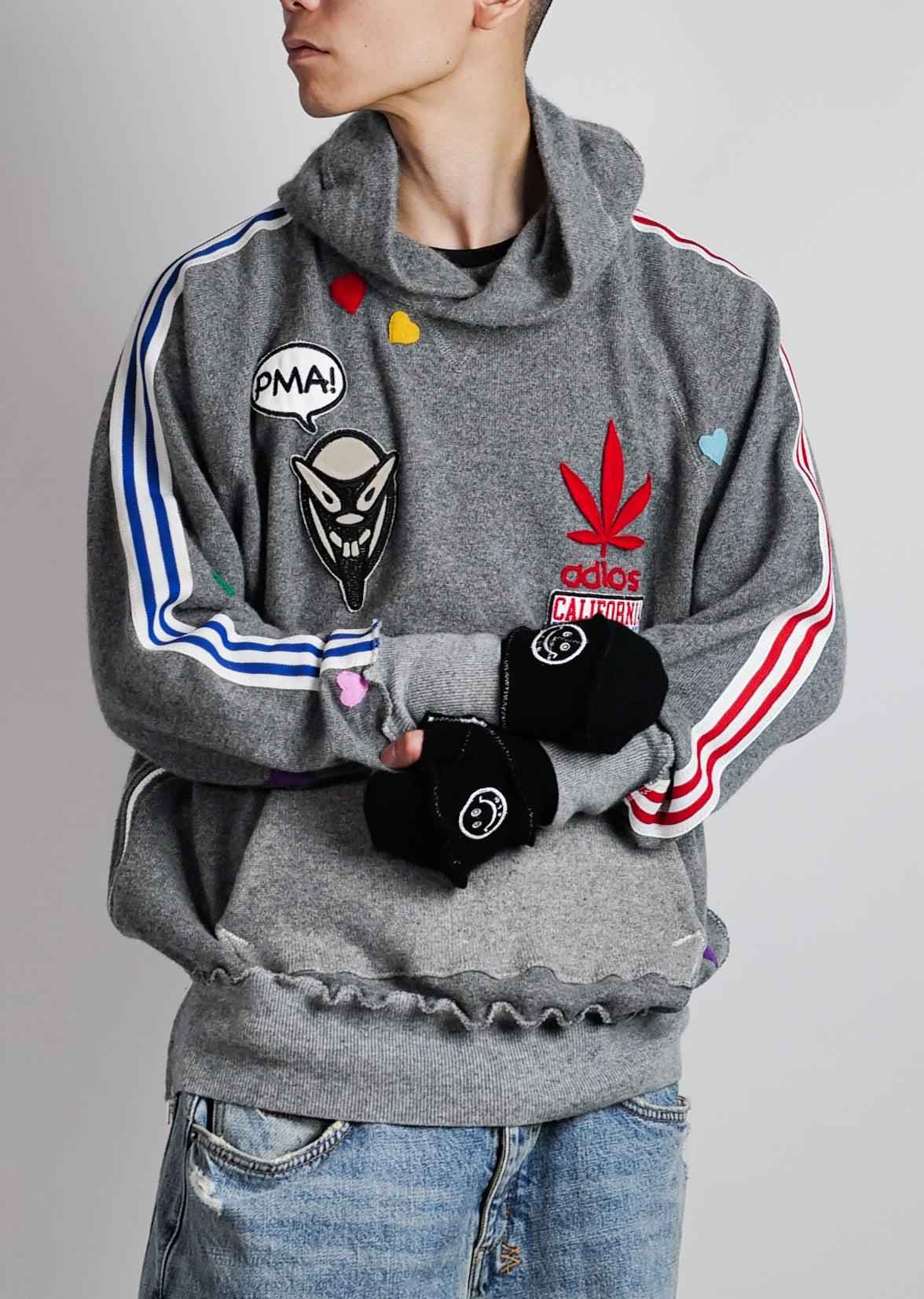 A LOVE MOVEMENT・ア・ラブ・ムーブメント - パーカー・フーディ ALM RECYCLE CASHMERE HOODIE / GREY