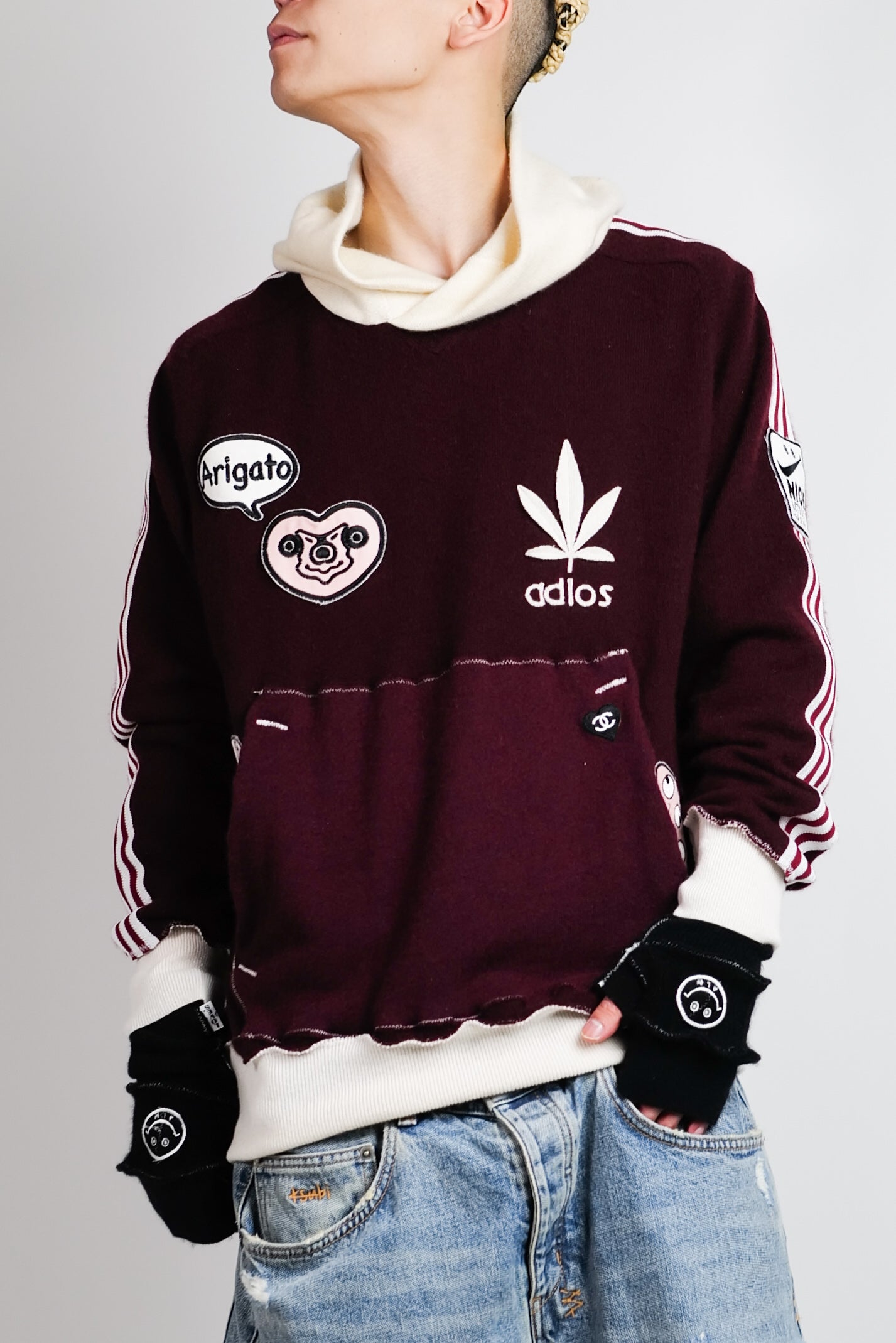 A LOVE MOVEMENT・ア・ラブ・ムーブメント - パーカー・フーディ ALM RECYCLE CASHMERE HOODIE / BARGUNDY